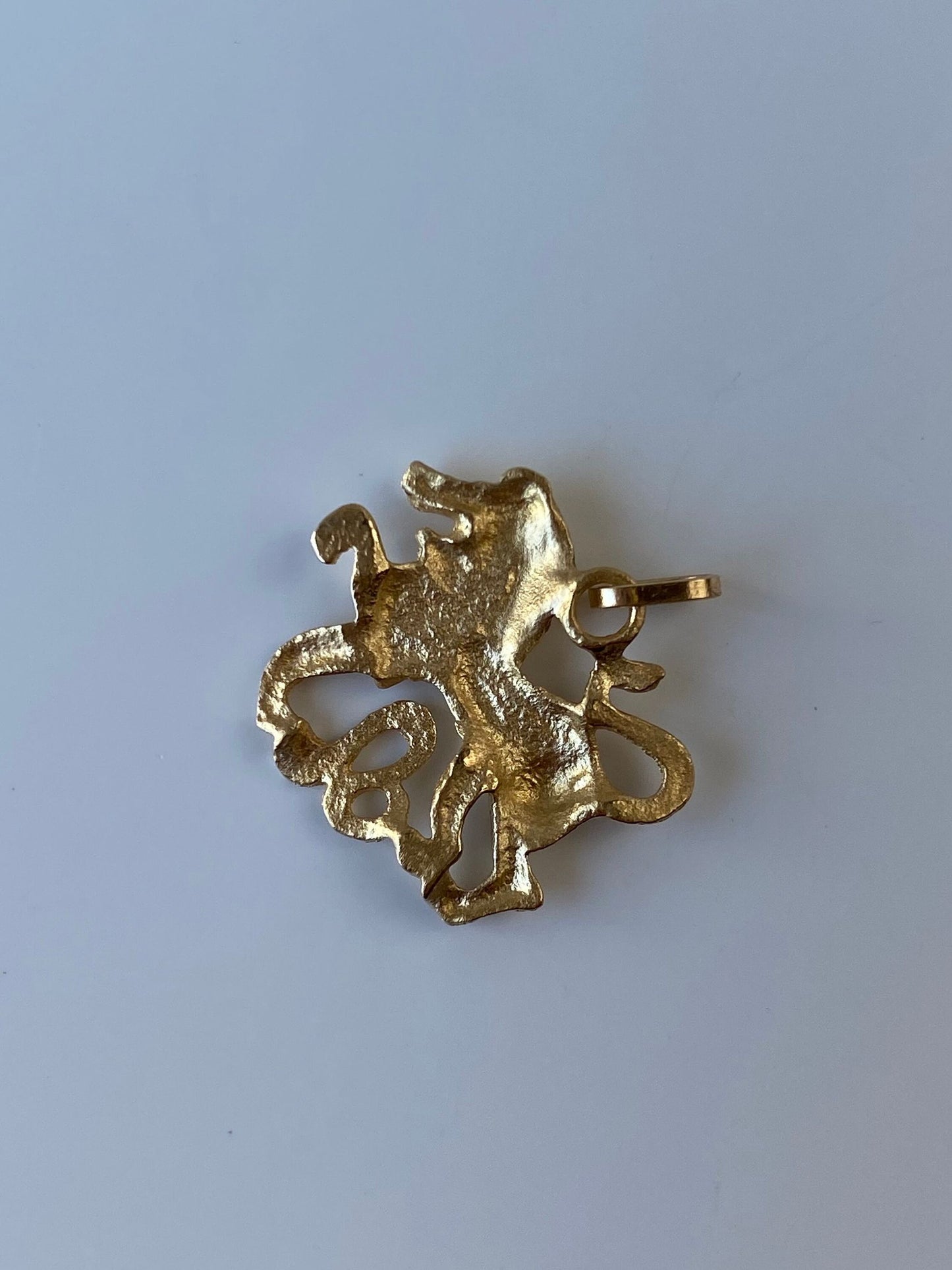 Vintage Solid 14k Yellow Gold Leo Lion Charm