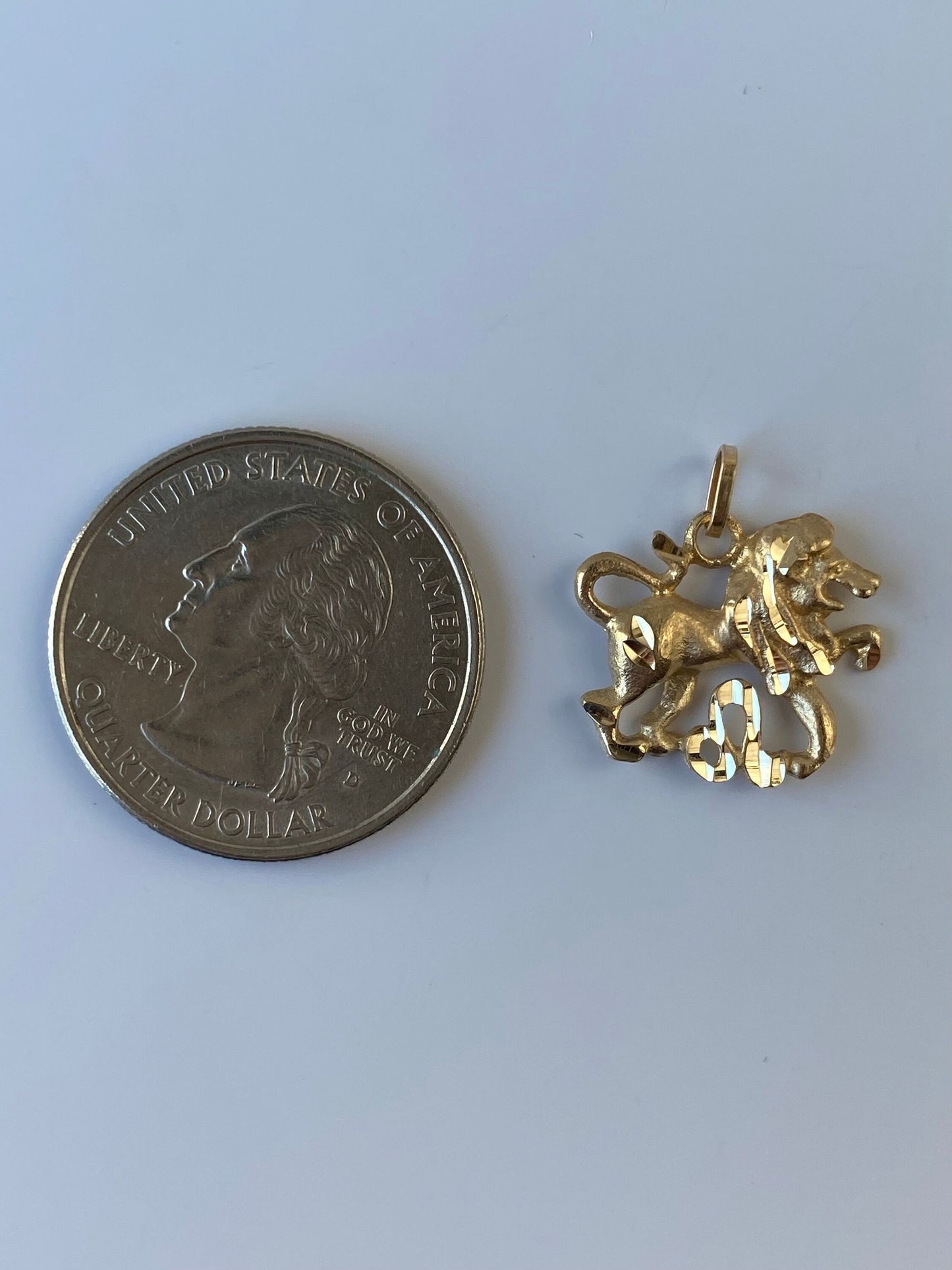 Vintage Solid 14k Yellow Gold Leo Lion Charm