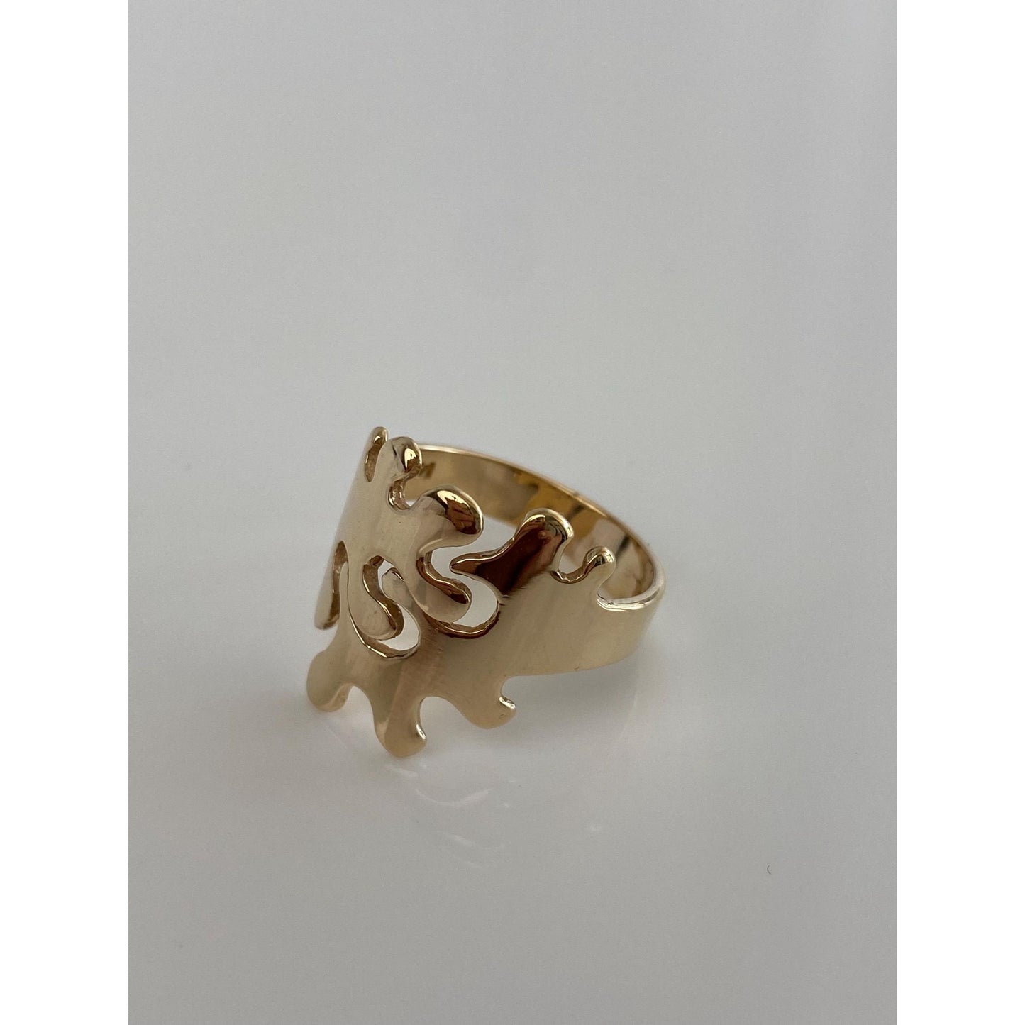 Vintage Solid 14k Yellow Gold Puzzle Piece Ring - Size 7.75