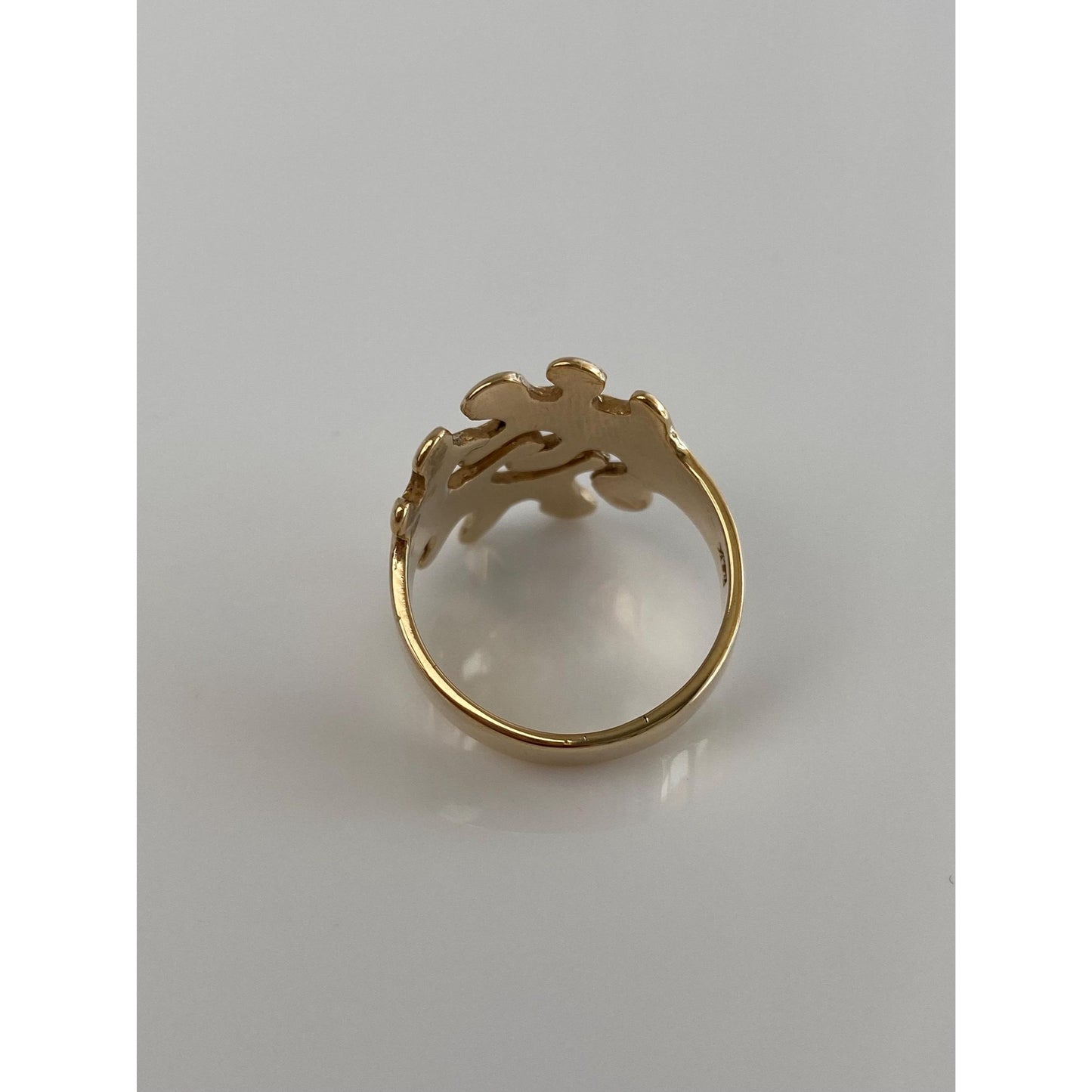 Vintage Solid 14k Yellow Gold Puzzle Piece Ring - Size 7.75