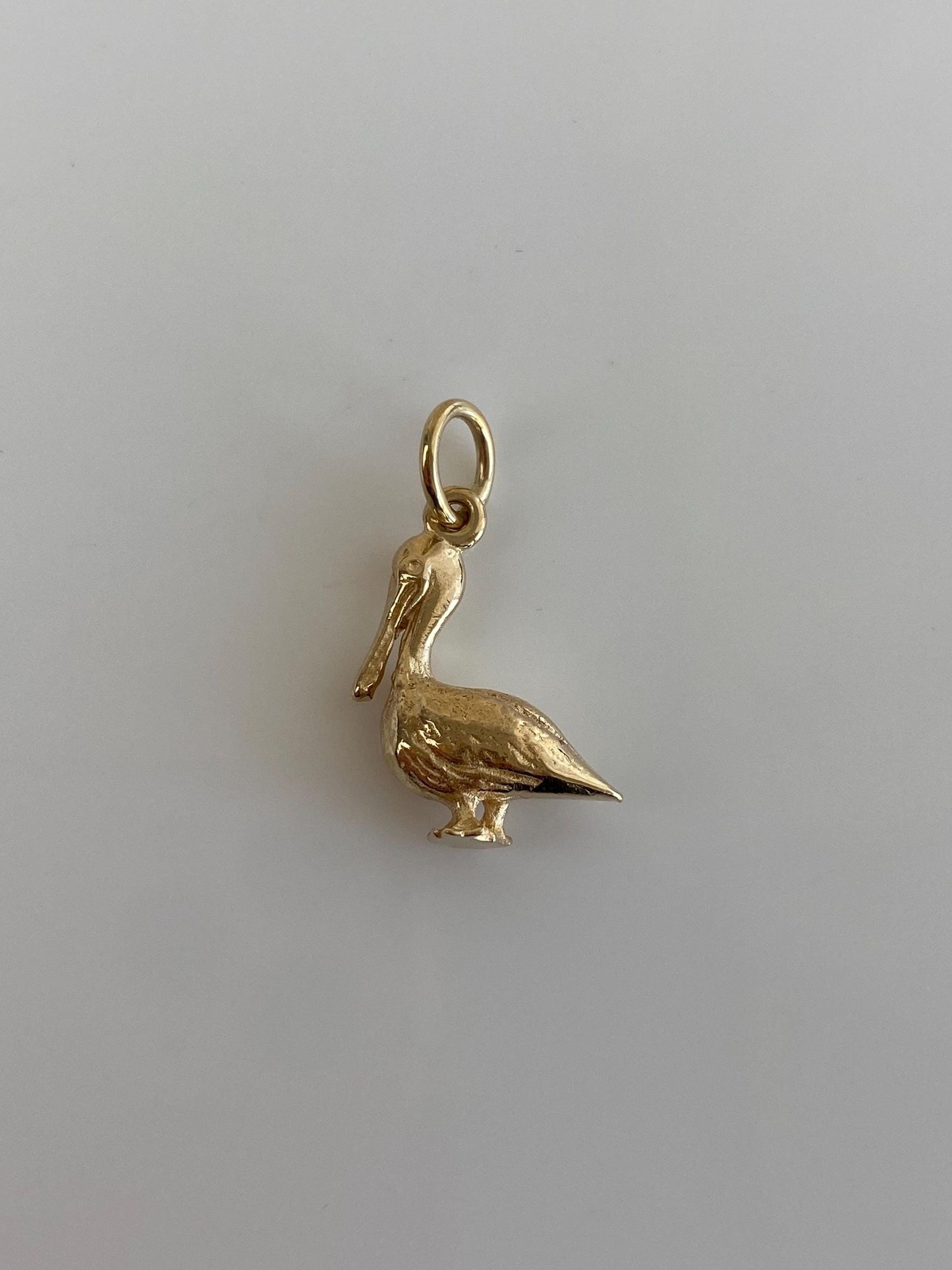 Vintage Solid 14k Yellow Gold Pelican Charm