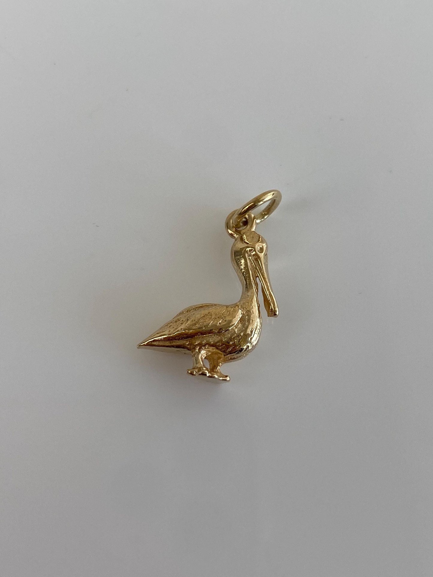 Vintage Solid 14k Yellow Gold Pelican Charm