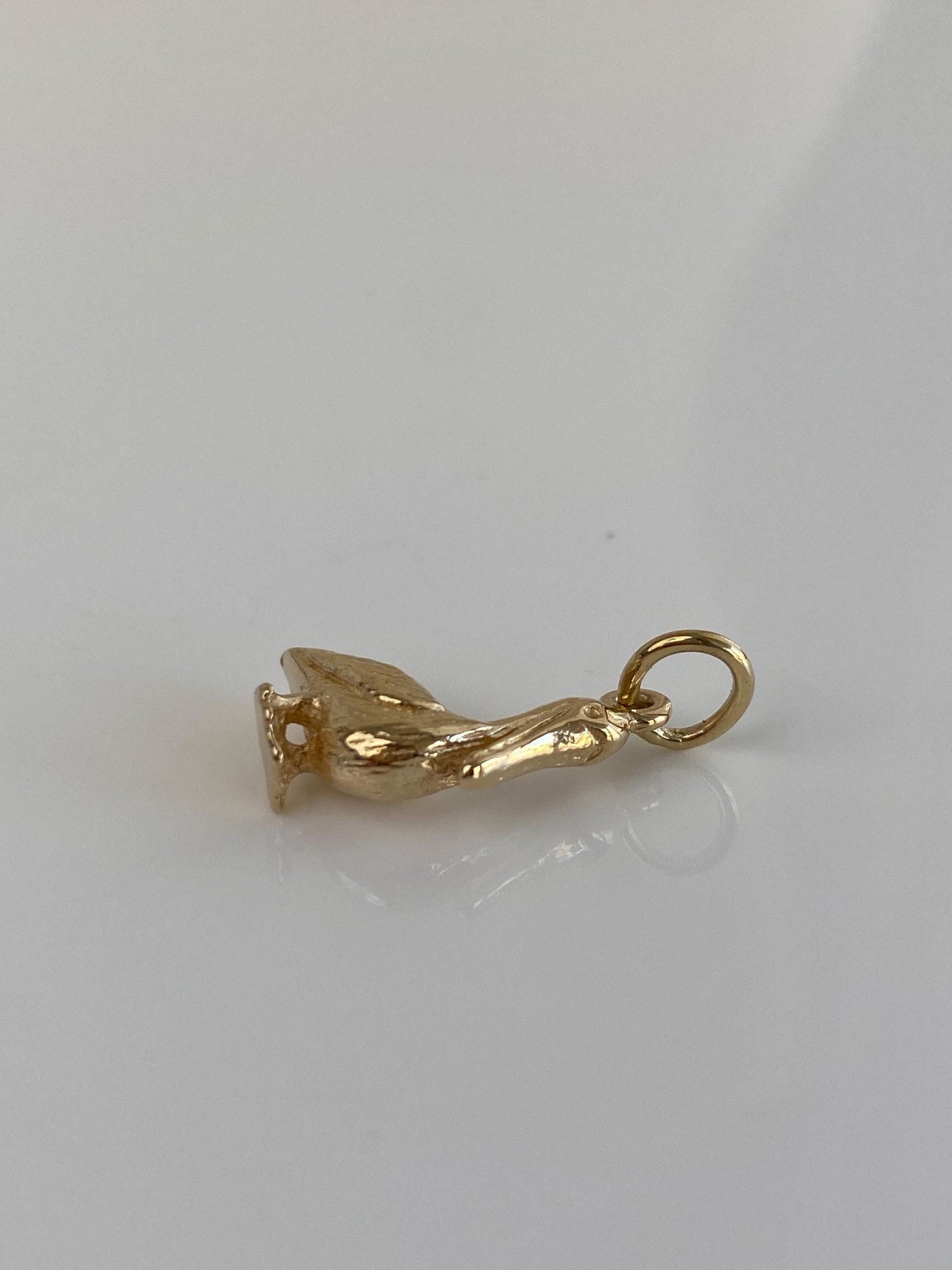 Vintage Solid 14k Yellow Gold Pelican Charm