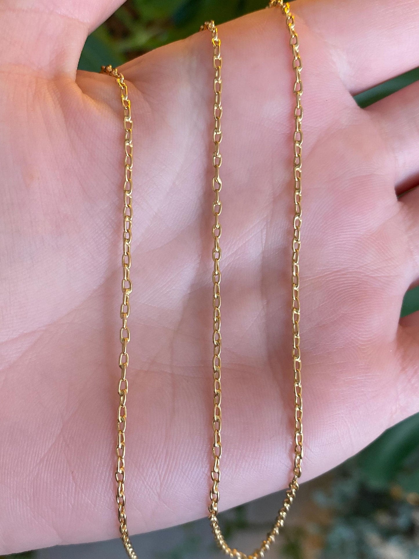 Vintage Solid 18k Yellow Gold Cable Biker Link Chain Necklace - 26 inches