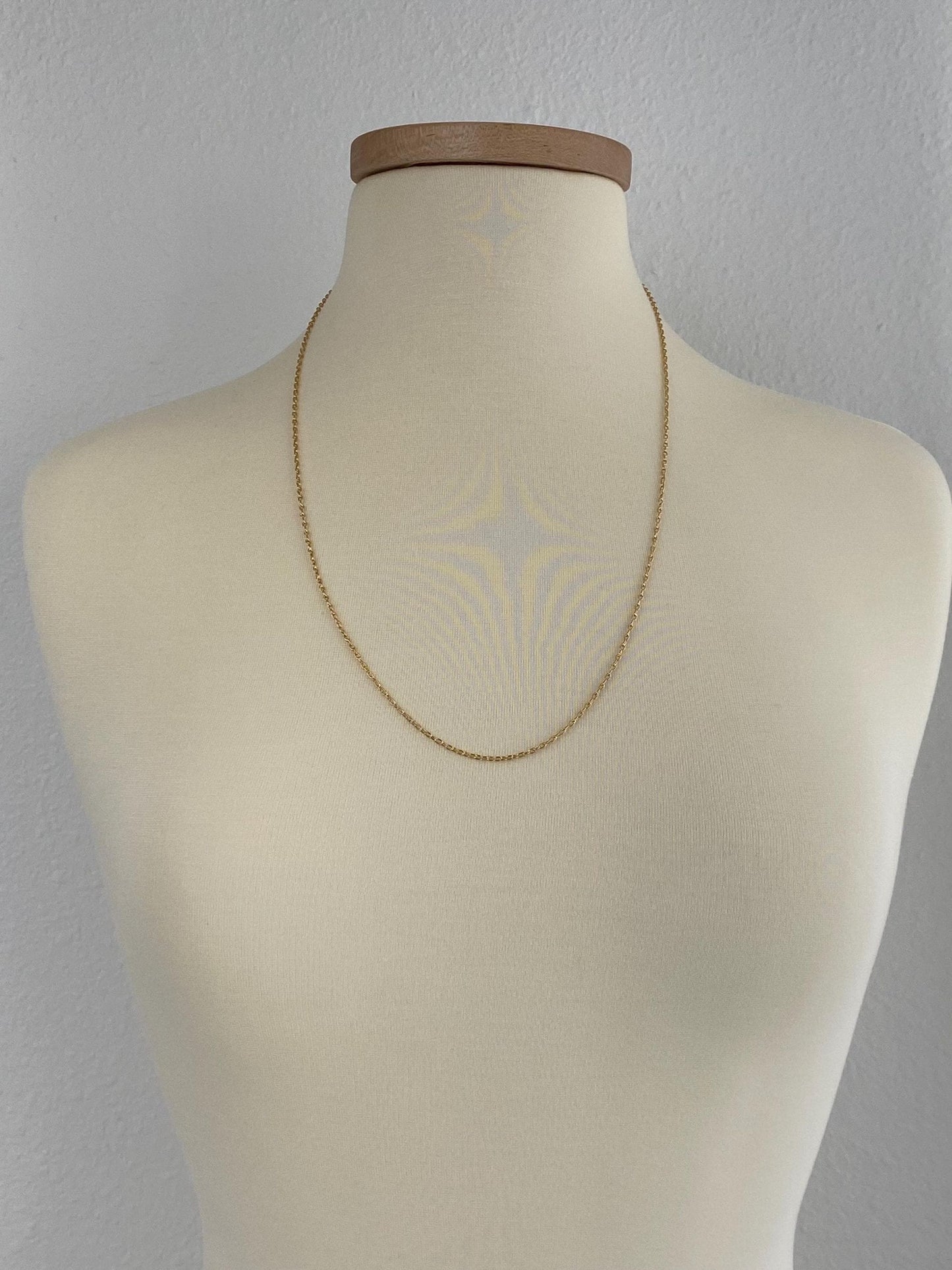 Vintage Solid 18k Yellow Gold Cable Biker Link Chain Necklace - 26 inches