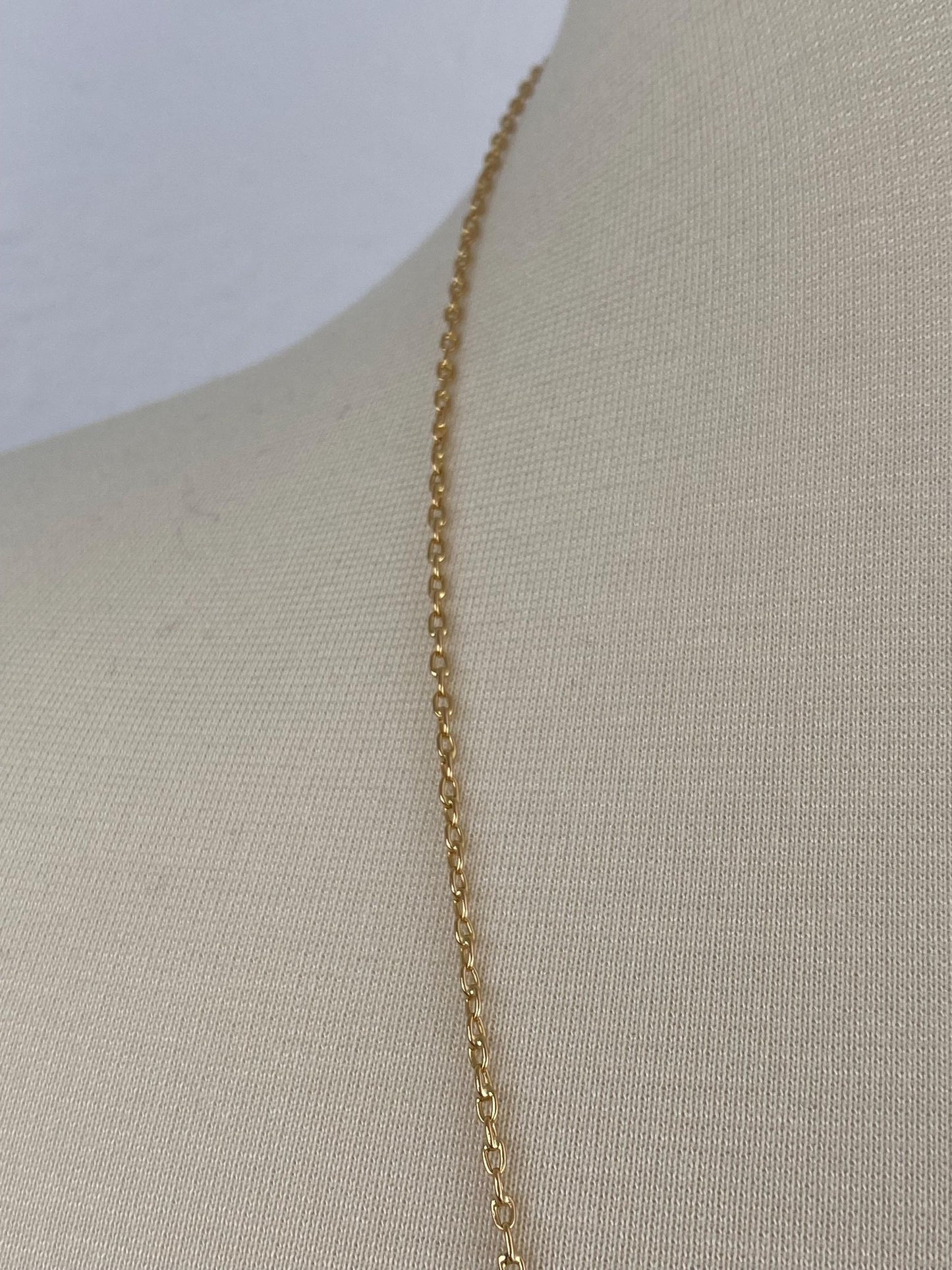Vintage Solid 18k Yellow Gold Cable Biker Link Chain Necklace - 26 inches