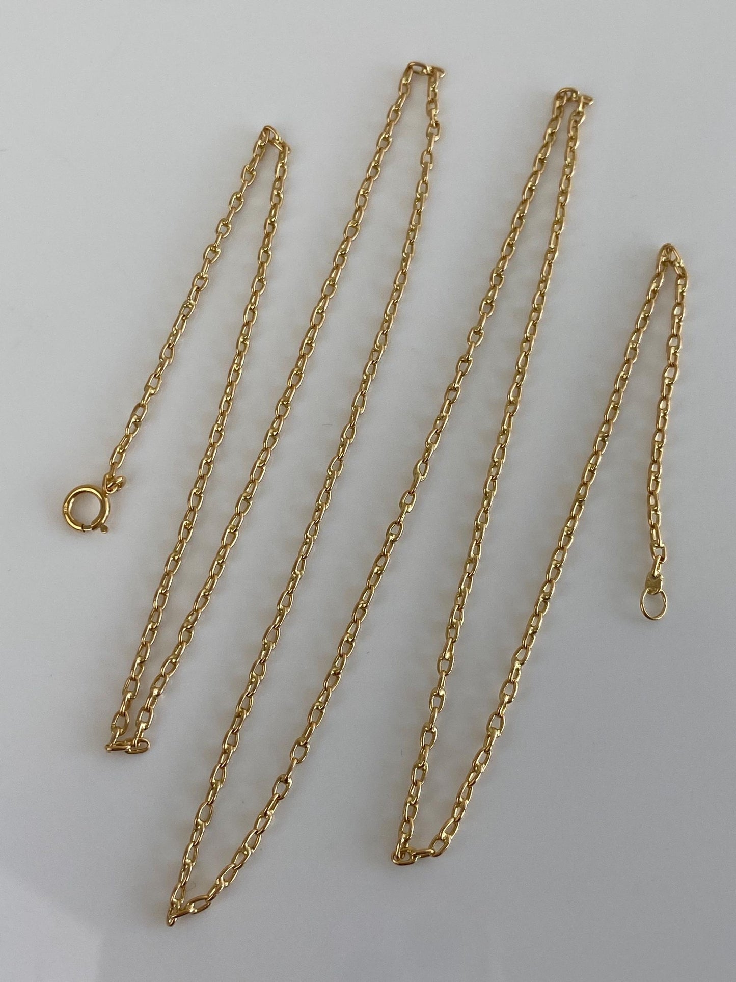 Vintage Solid 18k Yellow Gold Cable Biker Link Chain Necklace - 26 inches