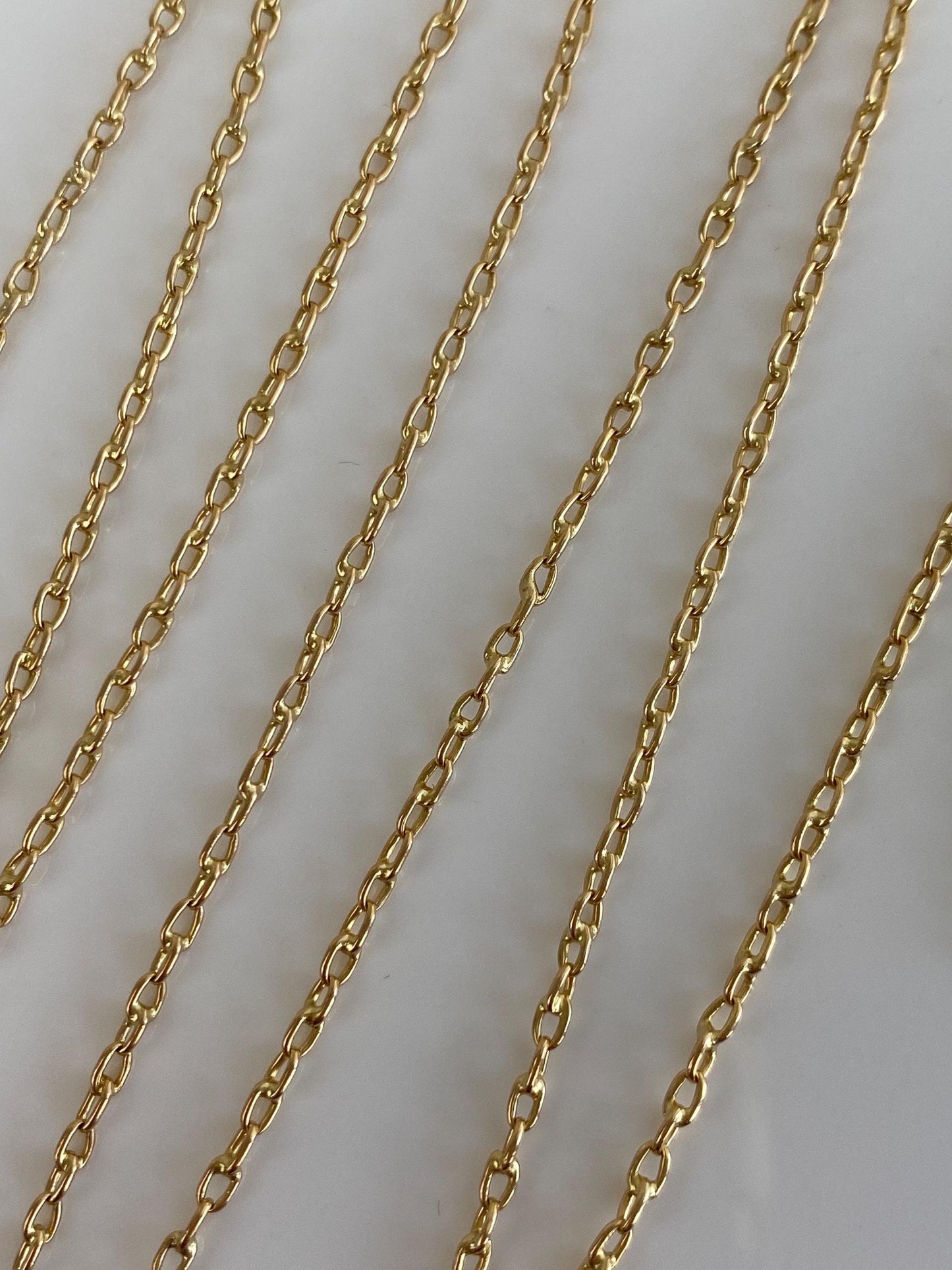 Vintage Solid 18k Yellow Gold Cable Biker Link Chain Necklace - 26 inches