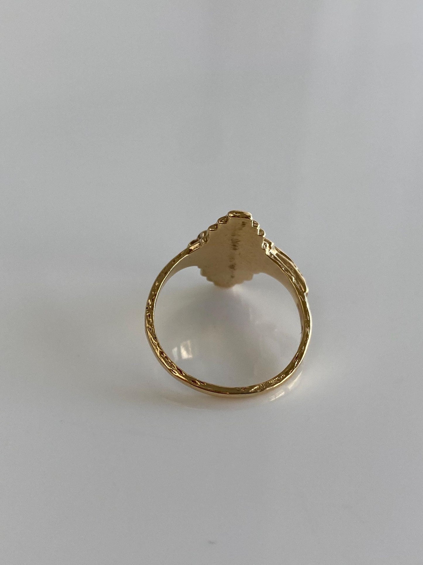 Vintage Solid 10k Yellow Gold Crucifix Cross Ring - Size 6.25