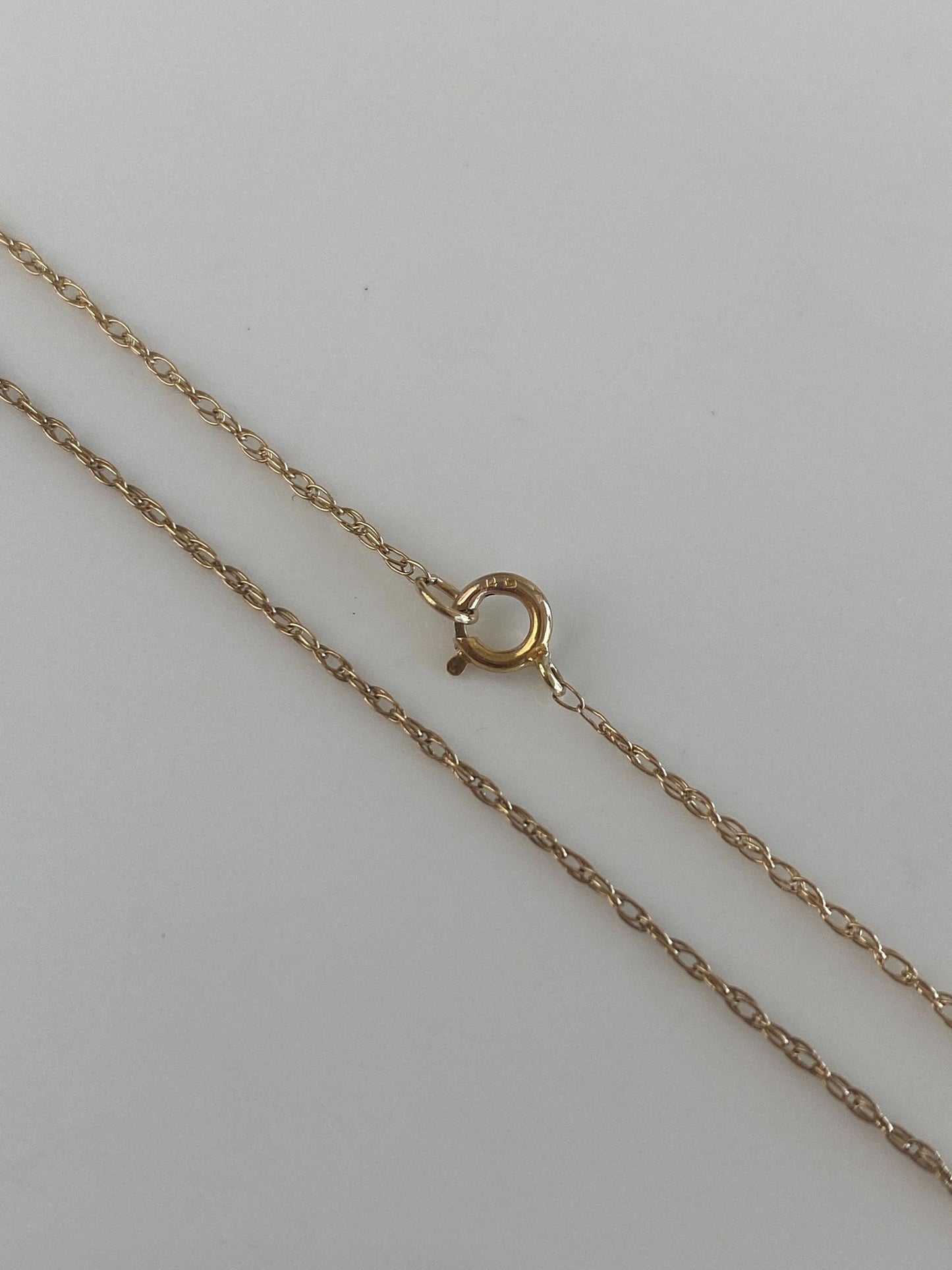 Vintage Solid 14k Yellow Gold Dainty Chain Necklace - 17 inches
