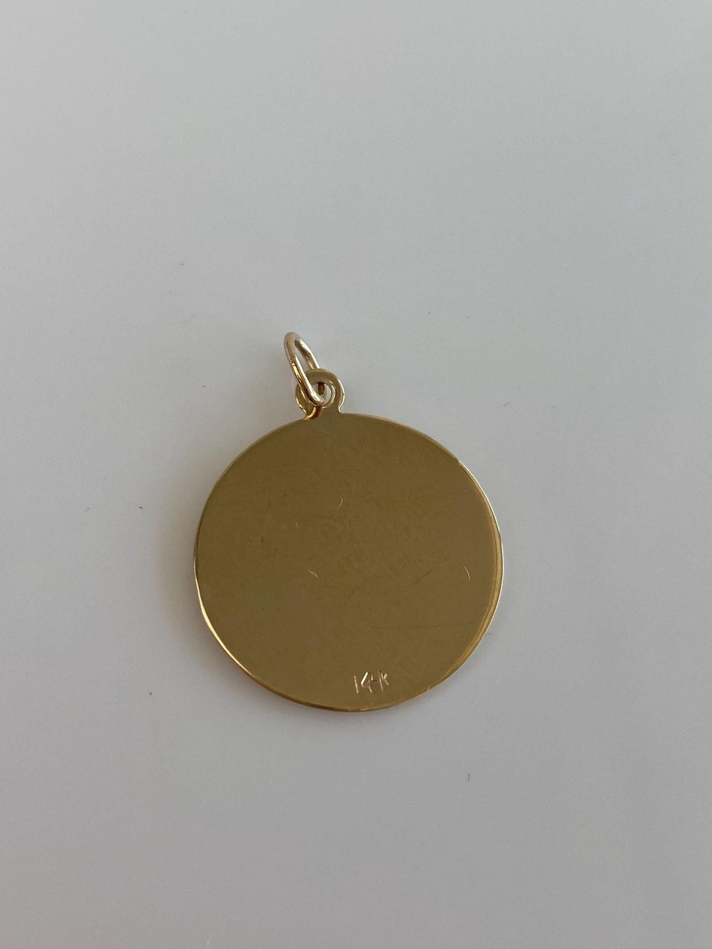 Vintage Solid 14k Yellow Gold Girl Side Profile Cameo Charm