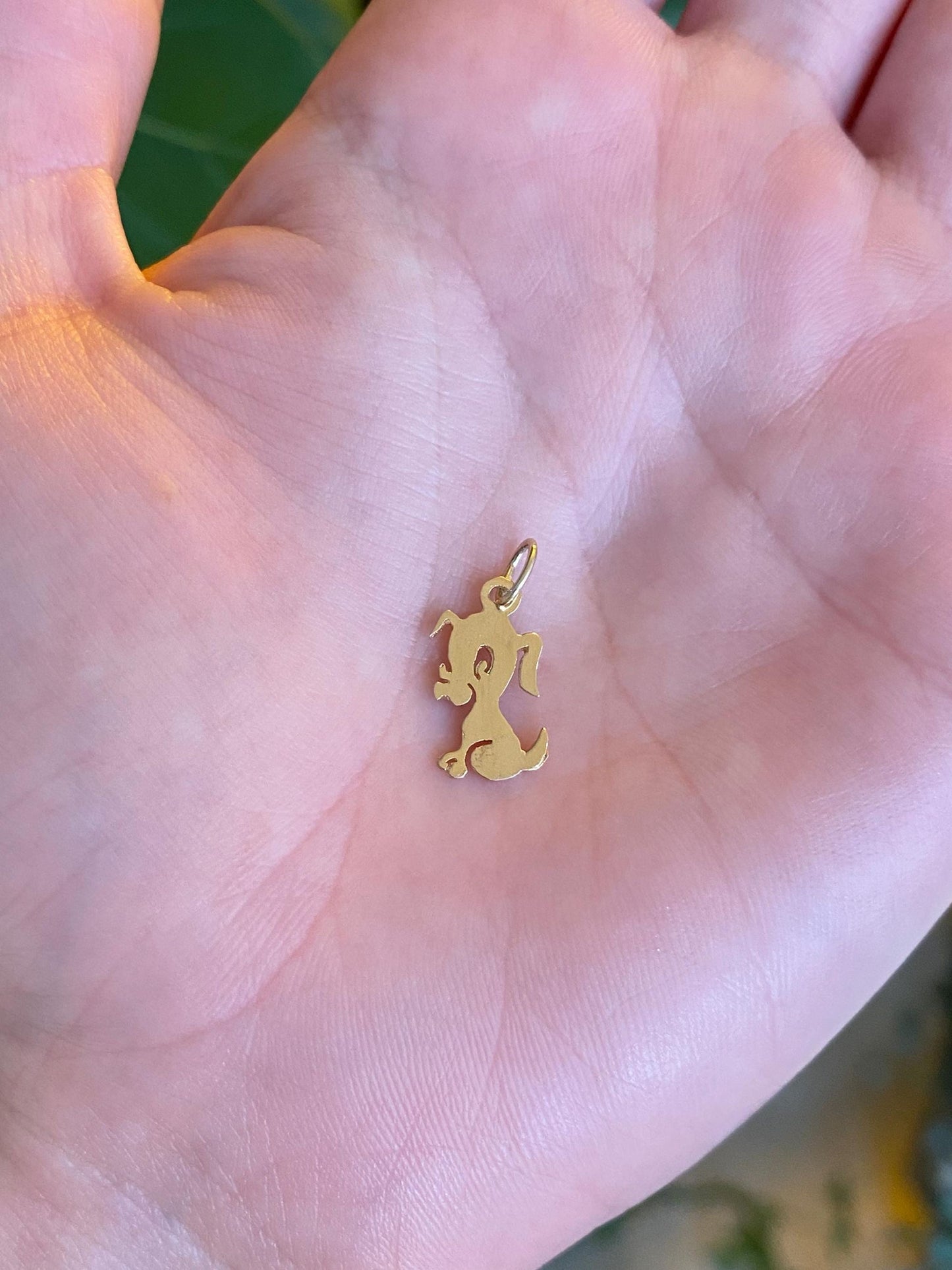 Vintage Solid 14k Yellow Gold Dog Charm