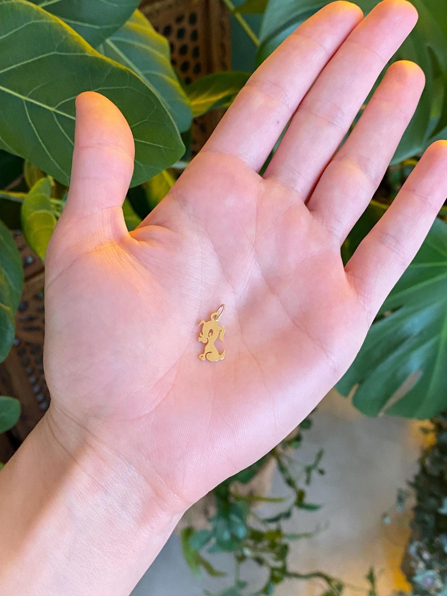 Vintage Solid 14k Yellow Gold Dog Charm