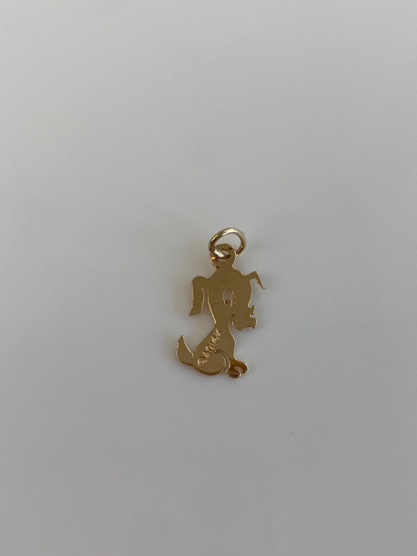 Vintage Solid 14k Yellow Gold Dog Charm