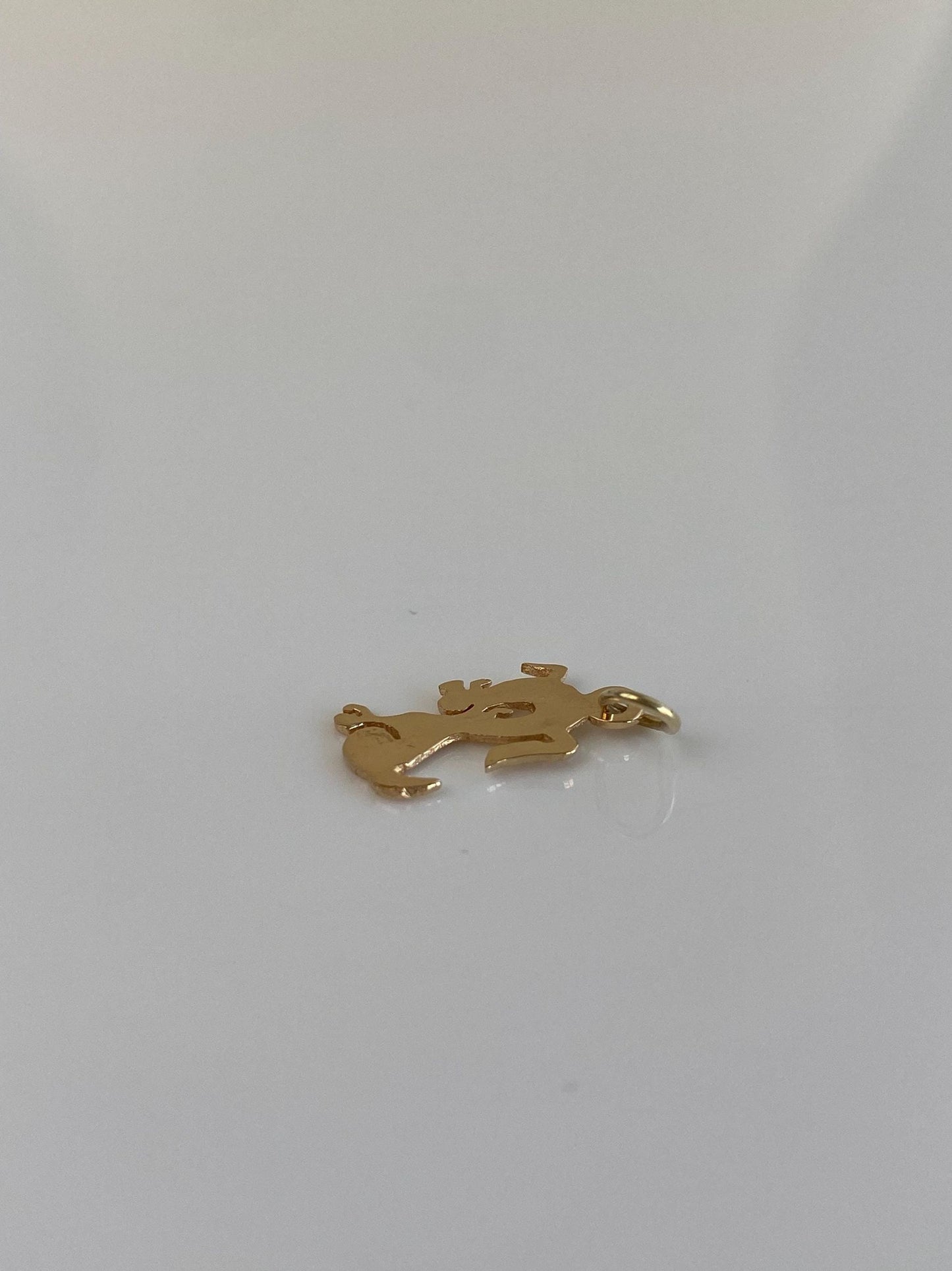 Vintage Solid 14k Yellow Gold Dog Charm