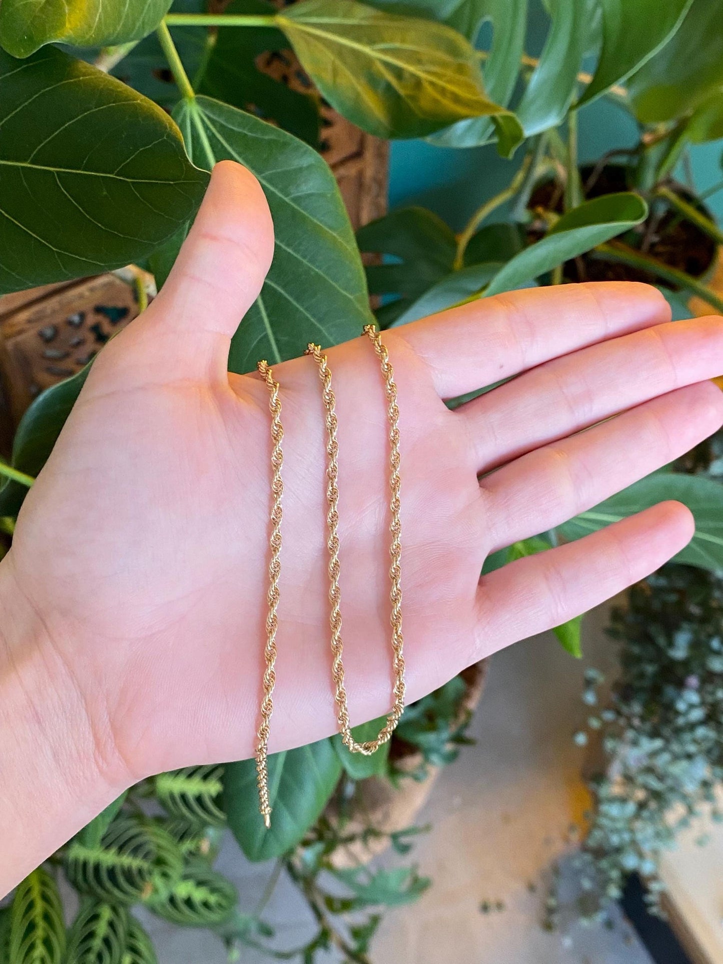Vintage Solid 14k Yellow Gold Chain Necklace - 18.75 inches