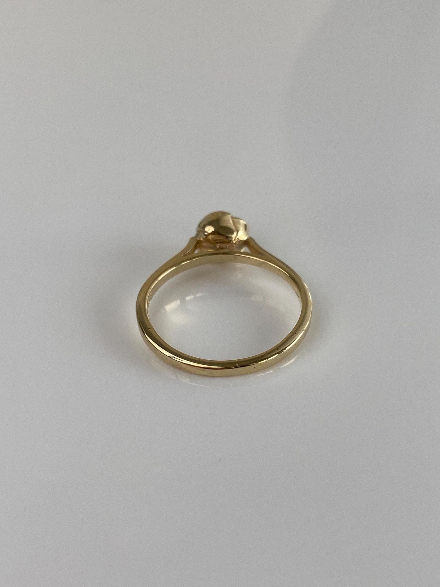 Vintage Solid 10k Yellow Gold Clear Sapphire Flower Ring - Size 5.75