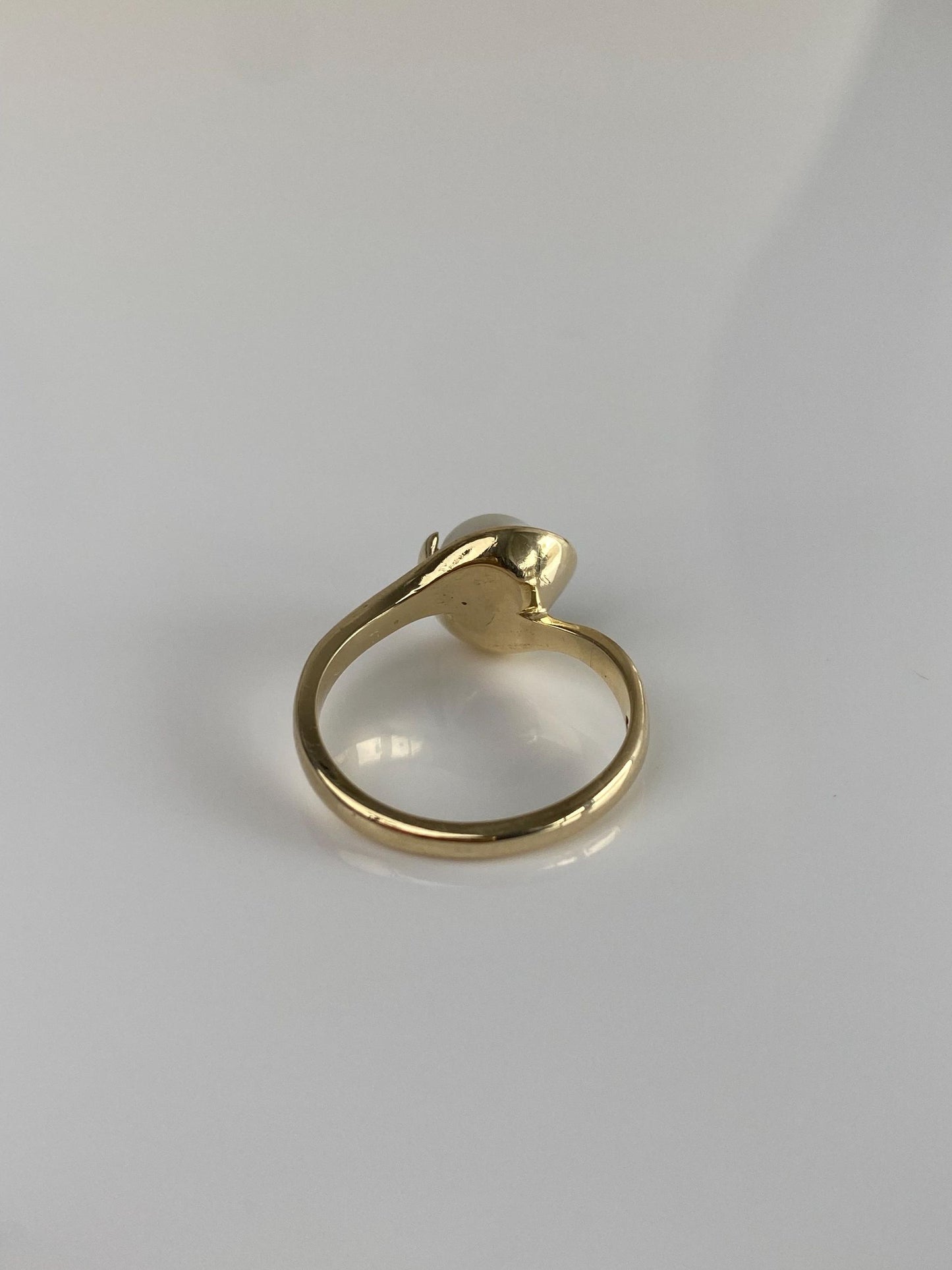 Vintage Solid 14k Yellow Gold Pearl Twist Ring - Size 5.25