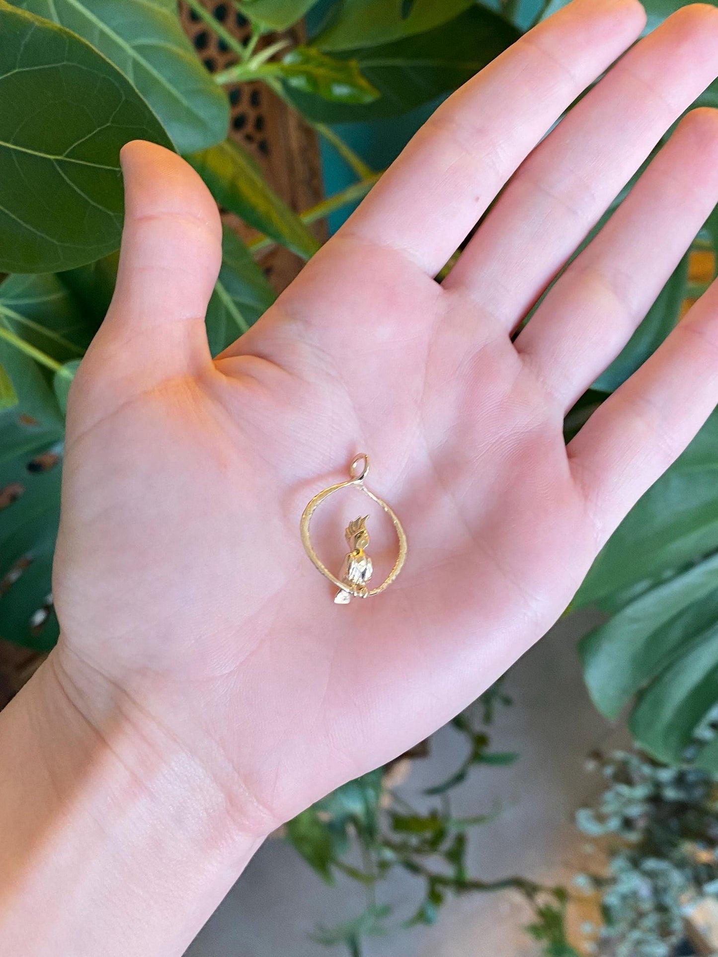 Vintage Solid 14k Yellow Gold Cockatoo Bird Charm