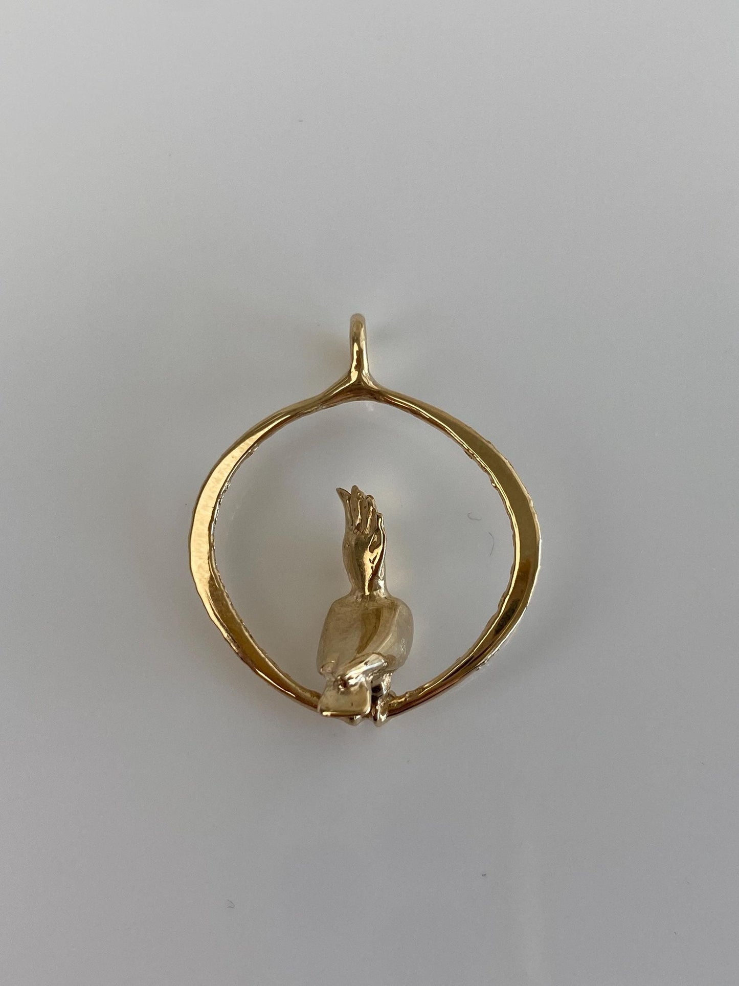 Vintage Solid 14k Yellow Gold Cockatoo Bird Charm