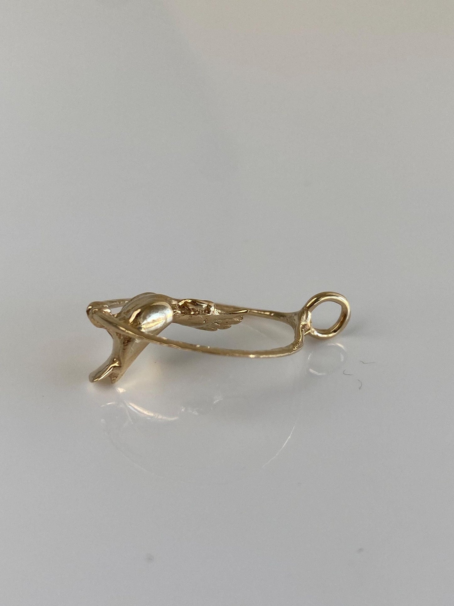 Vintage Solid 14k Yellow Gold Cockatoo Bird Charm