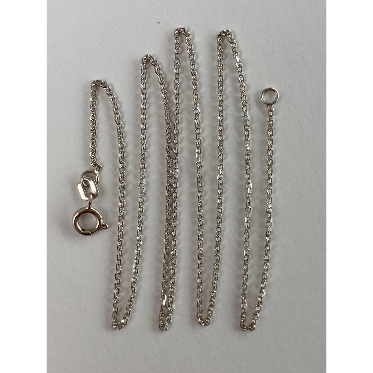 Vintage Solid 14k White Gold Tight Biker Link Chain Necklace - 16.25 inches