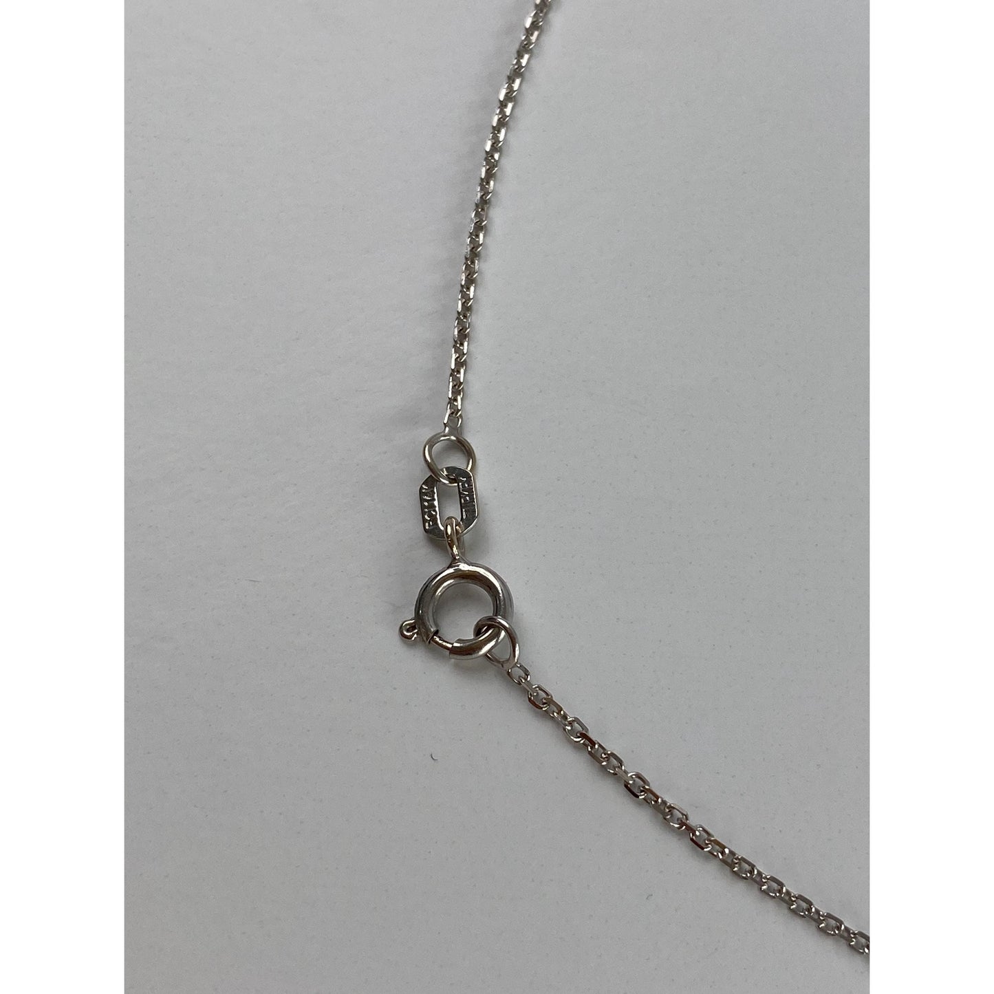 Vintage Solid 14k White Gold Tight Biker Link Chain Necklace - 16.25 inches