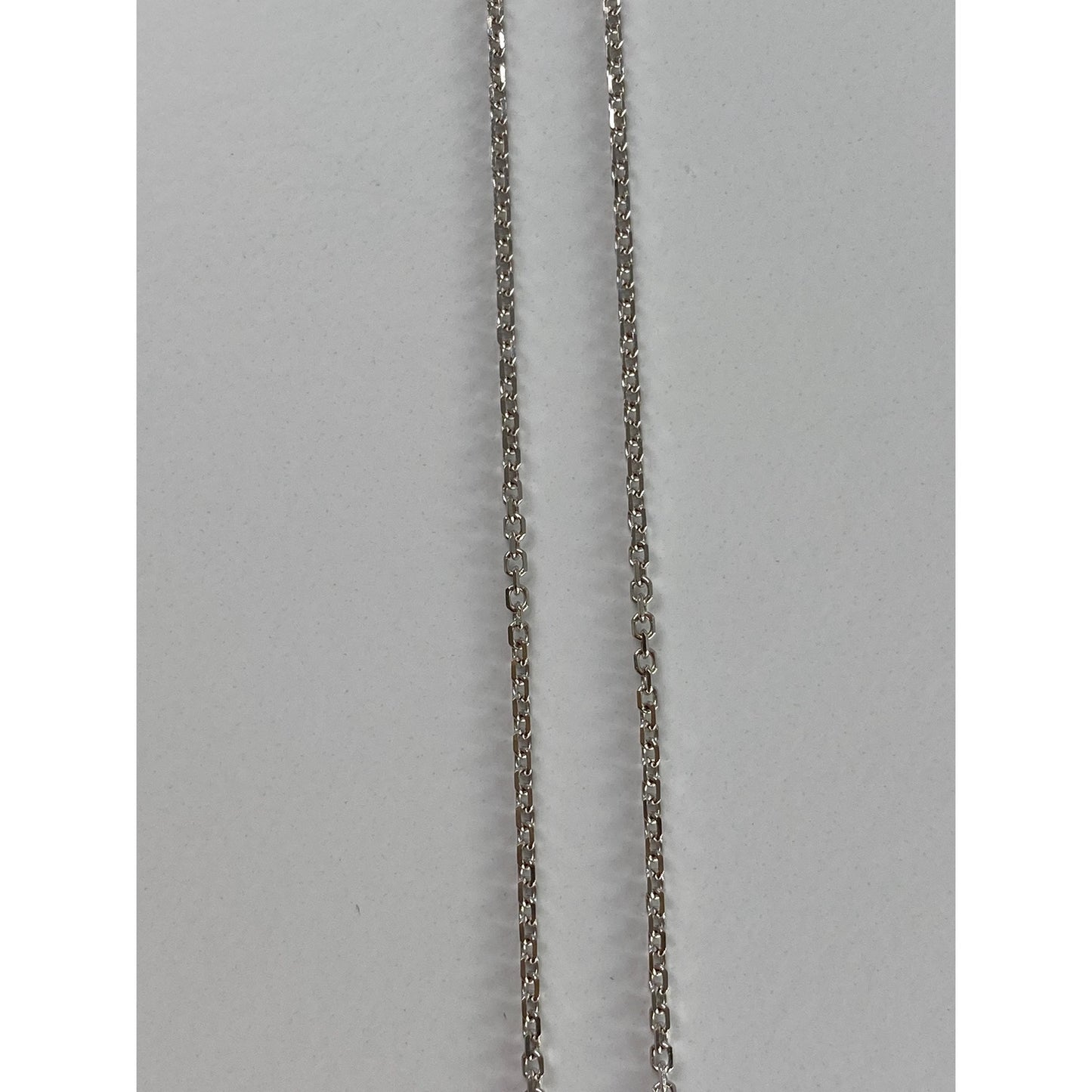 Vintage Solid 14k White Gold Tight Biker Link Chain Necklace - 16.25 inches