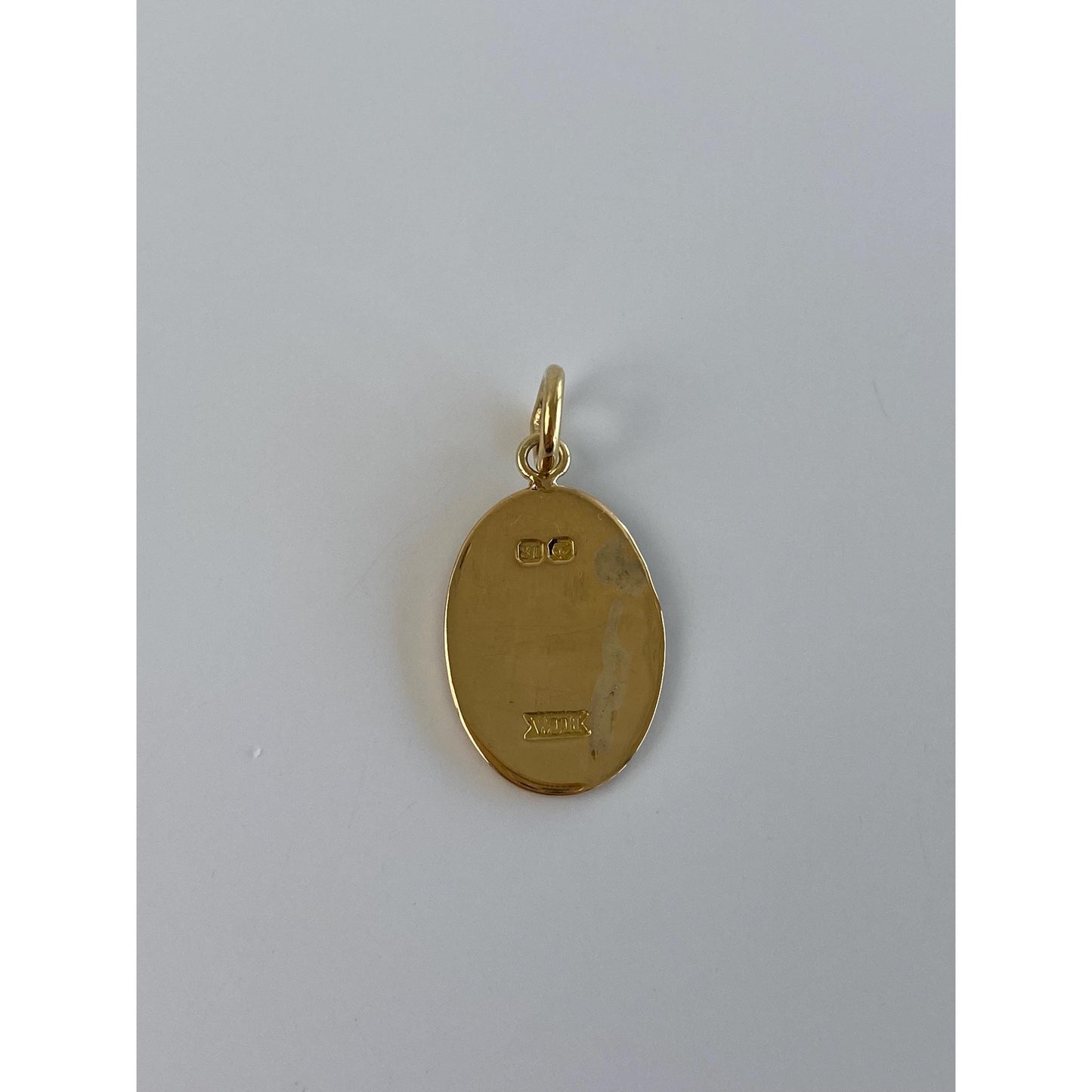 Vintage Solid 18k Yellow Gold Enamel Monogram 'GM' Cufflink Conversion Charm