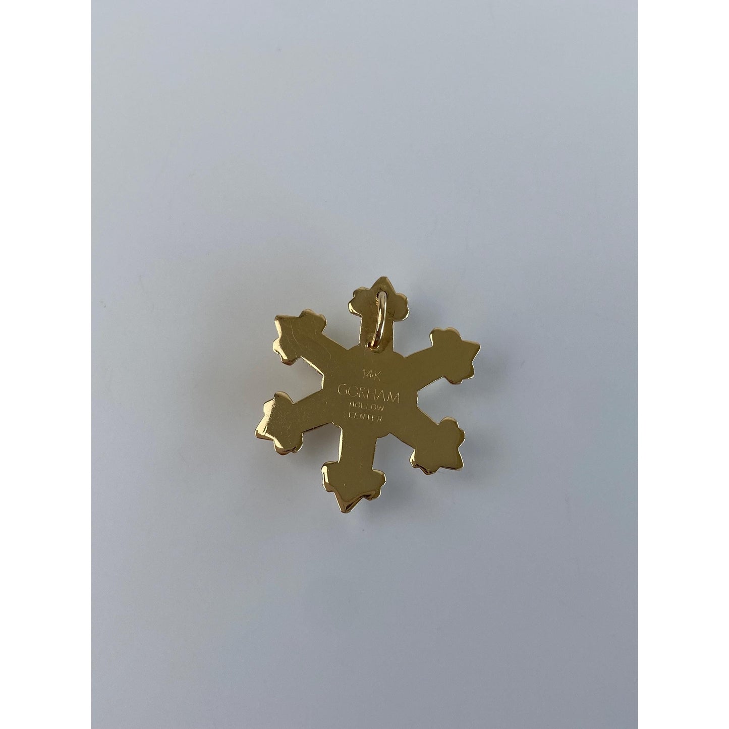 Vintage 14k Yellow Gold Diamond Snowflake Charm