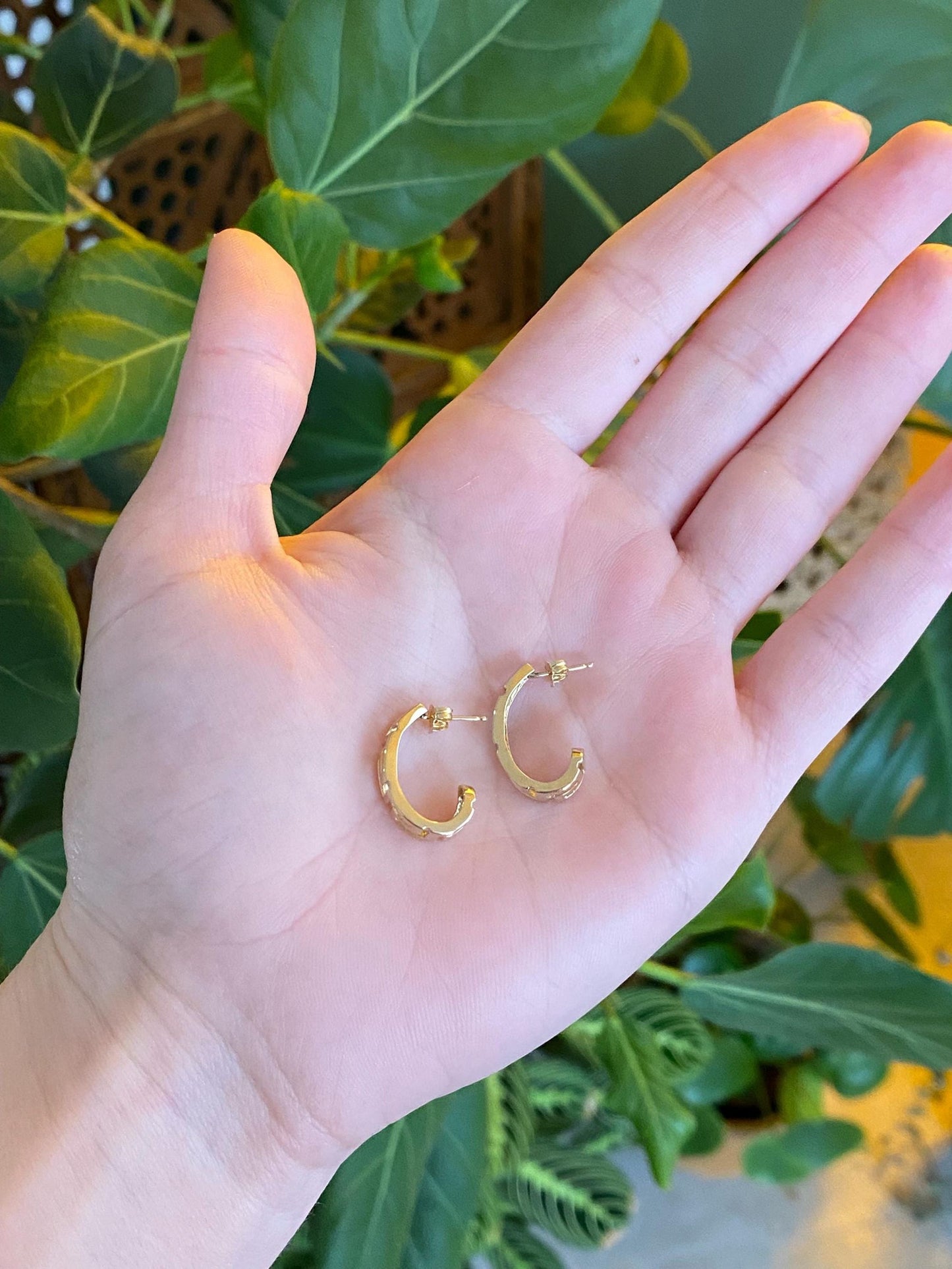 Vintage Solid 14k Yellow Gold Greek Key Drop Earrings
