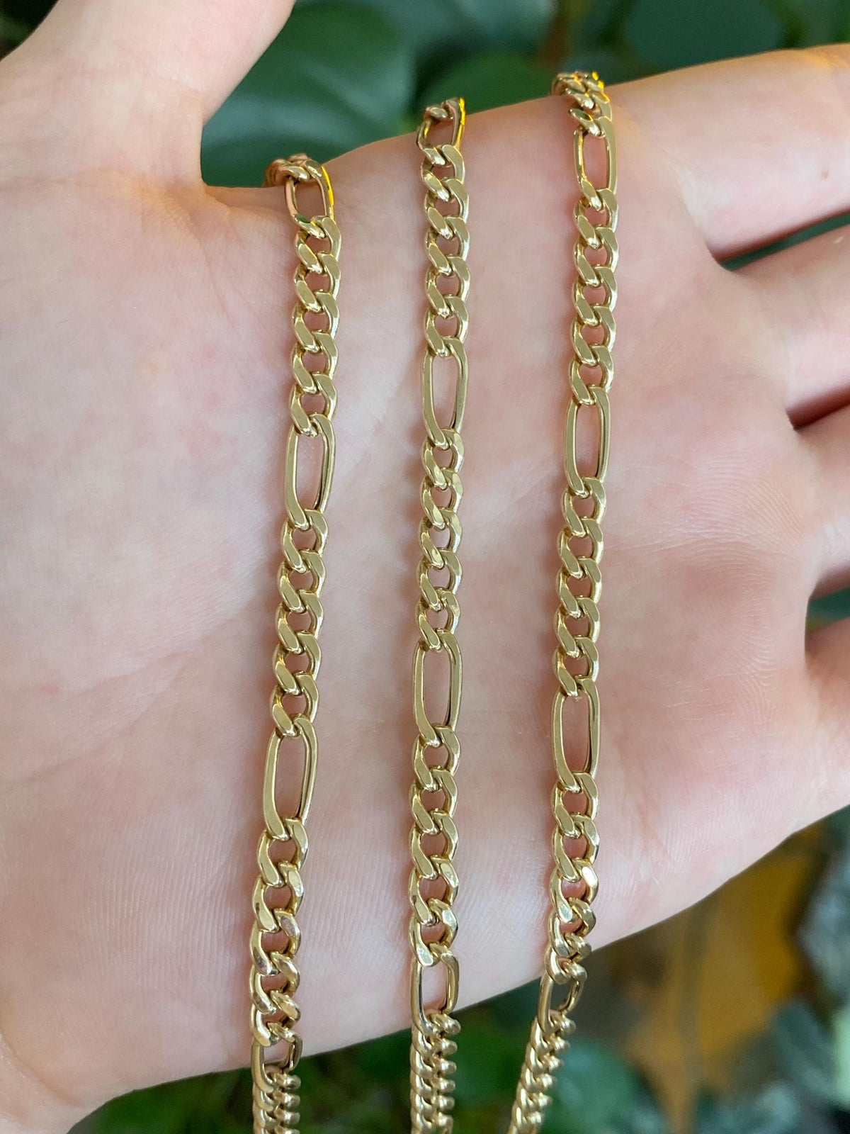 Vintage 14k Yellow Gold Figaro Chain Necklace - 30 inches