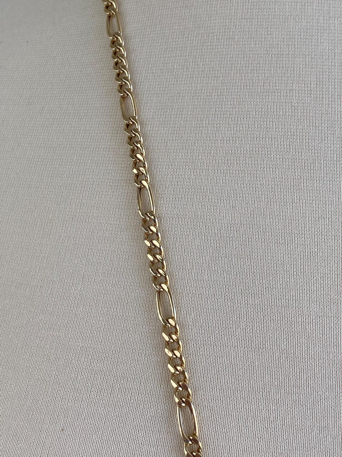 Vintage 14k Yellow Gold Figaro Chain Necklace - 30 inches
