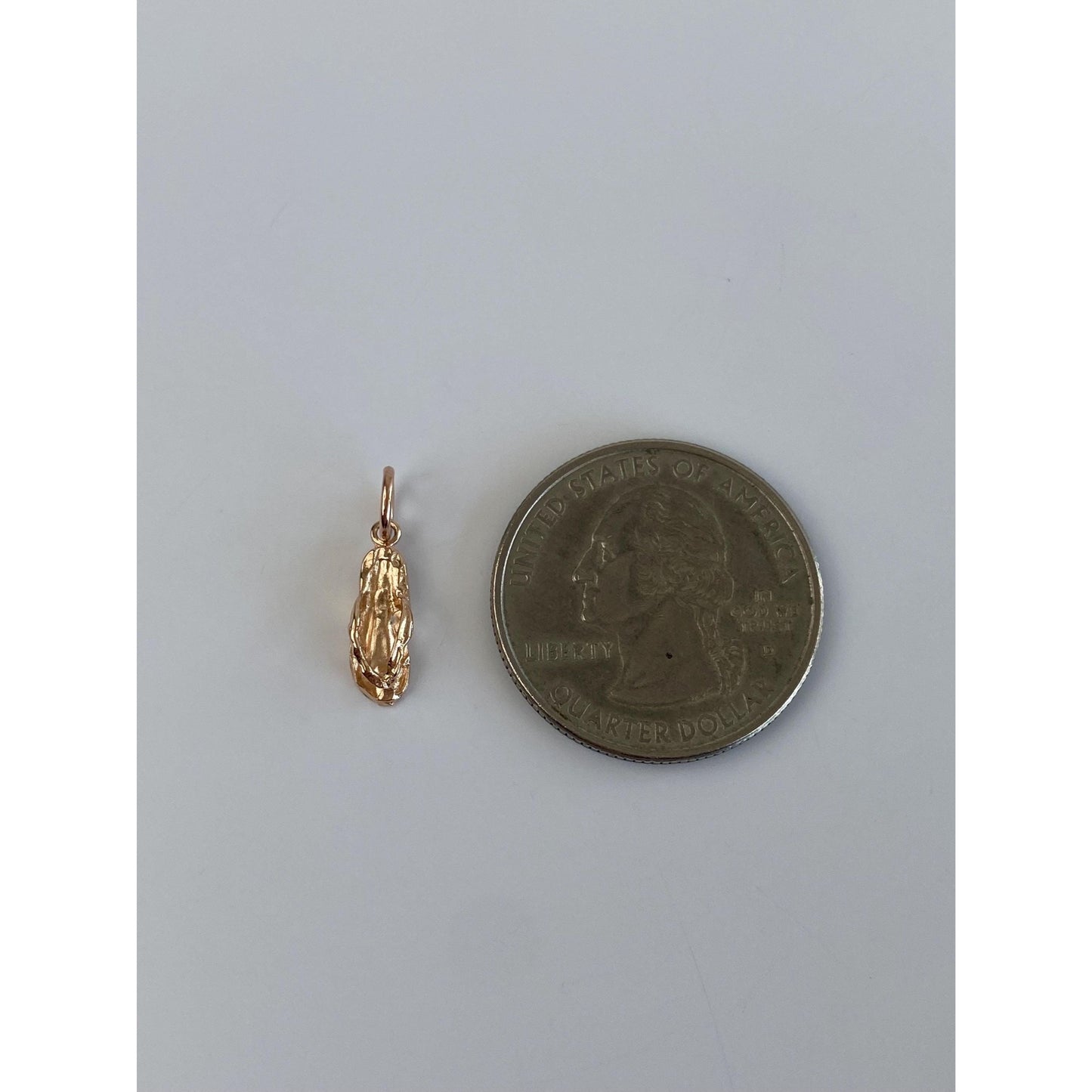 Vintage Solid 14k Rose Gold Flip Flop Charm