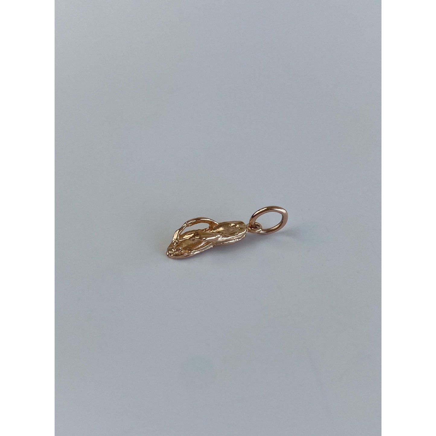 Vintage Solid 14k Rose Gold Flip Flop Charm