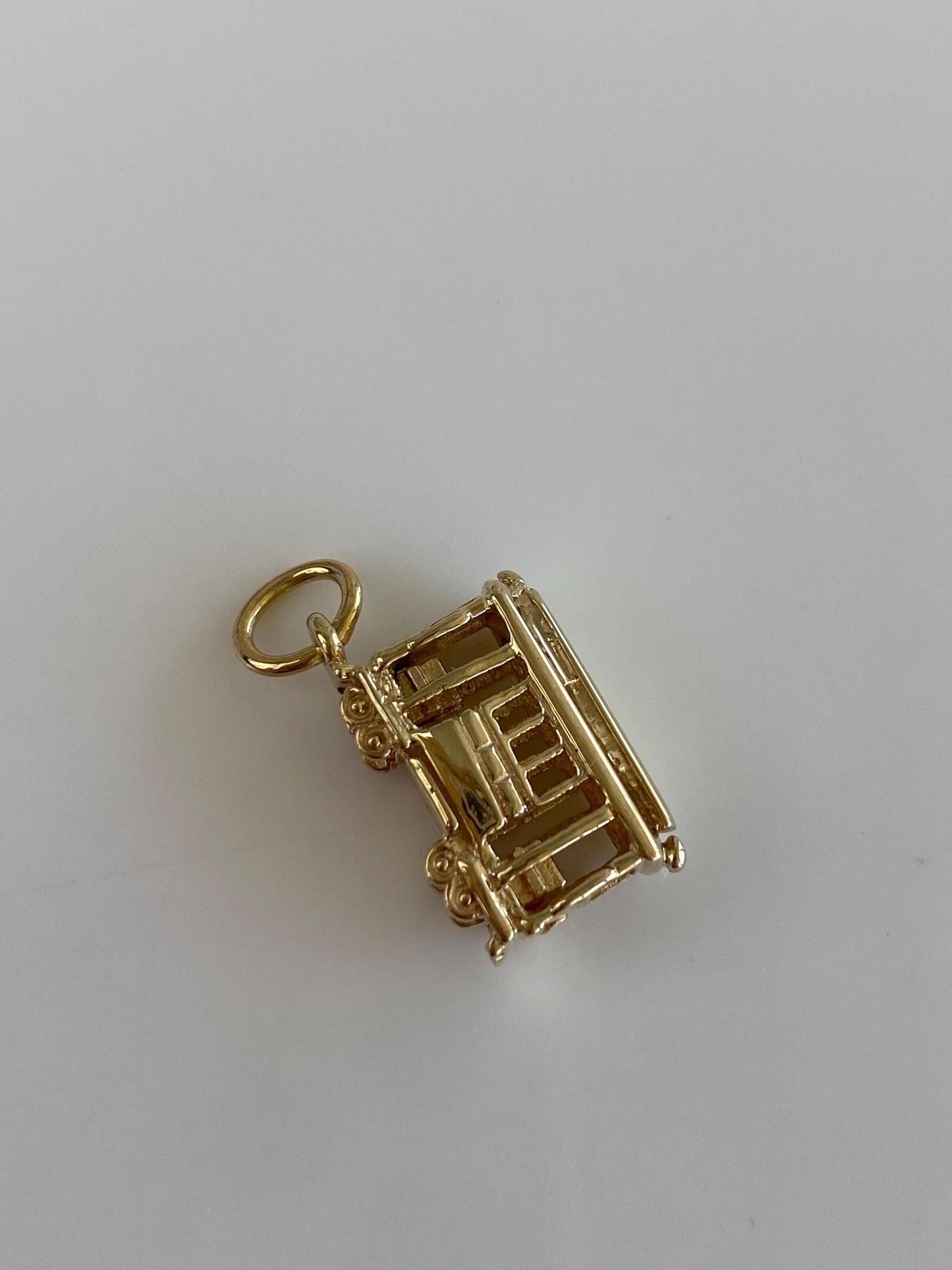 Vintage Solid 14k Yellow Gold Trolley Car Charm