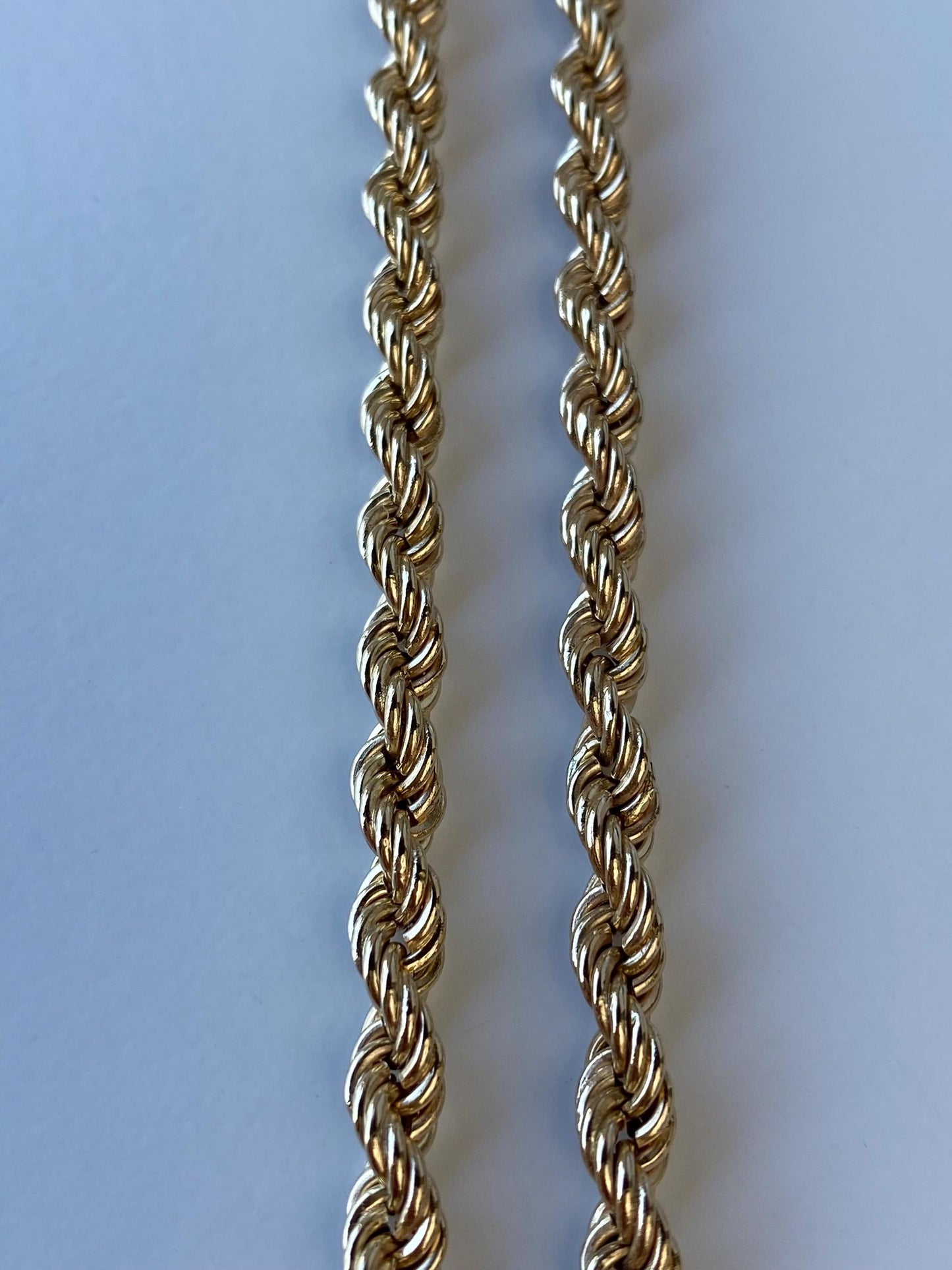 Vintage 14k Yellow Gold Chunky Rope Chain Necklace - 15.5 inches