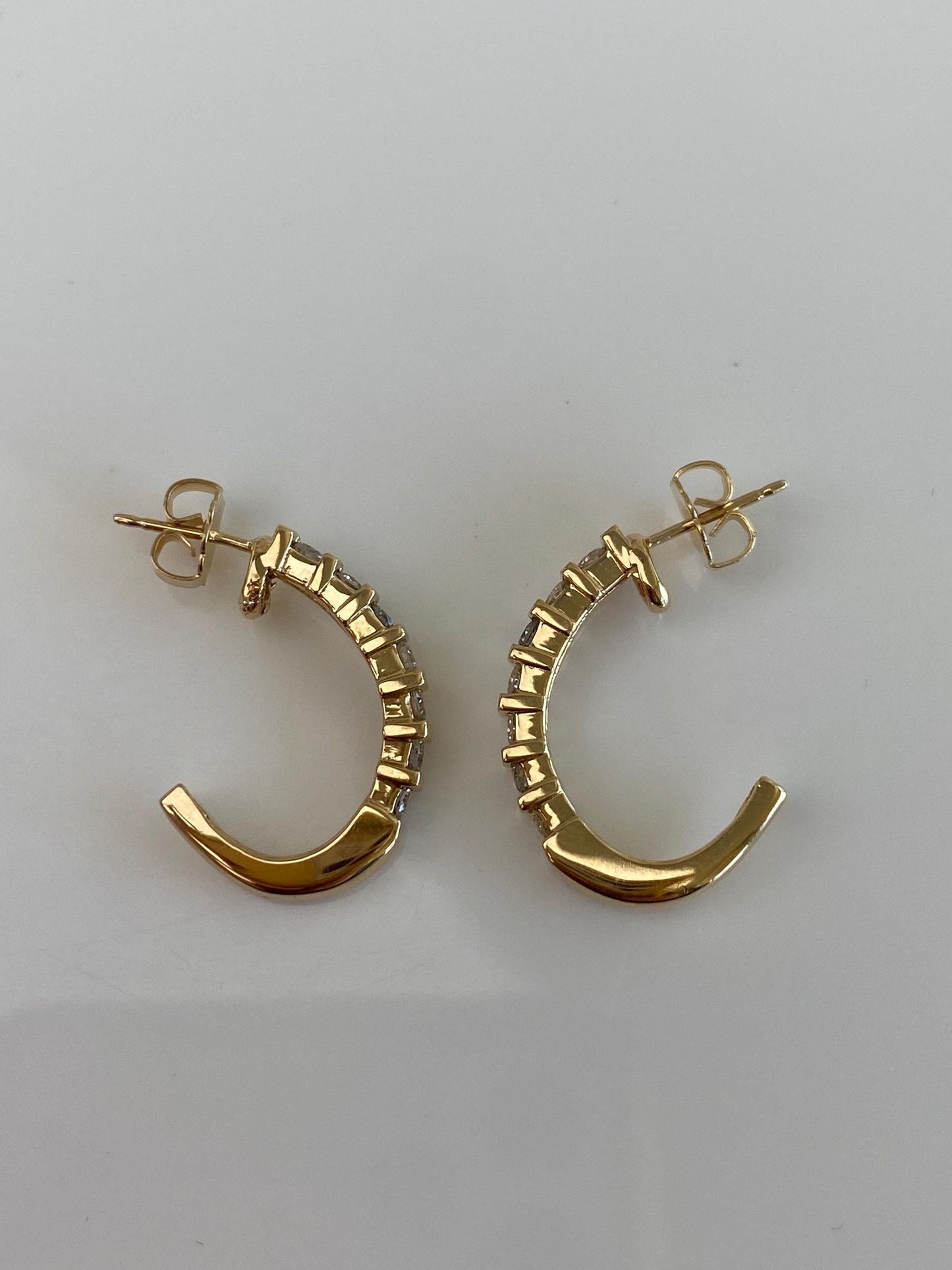 Vintage Solid 14k Yellow Gold Diamond Drop Earrings