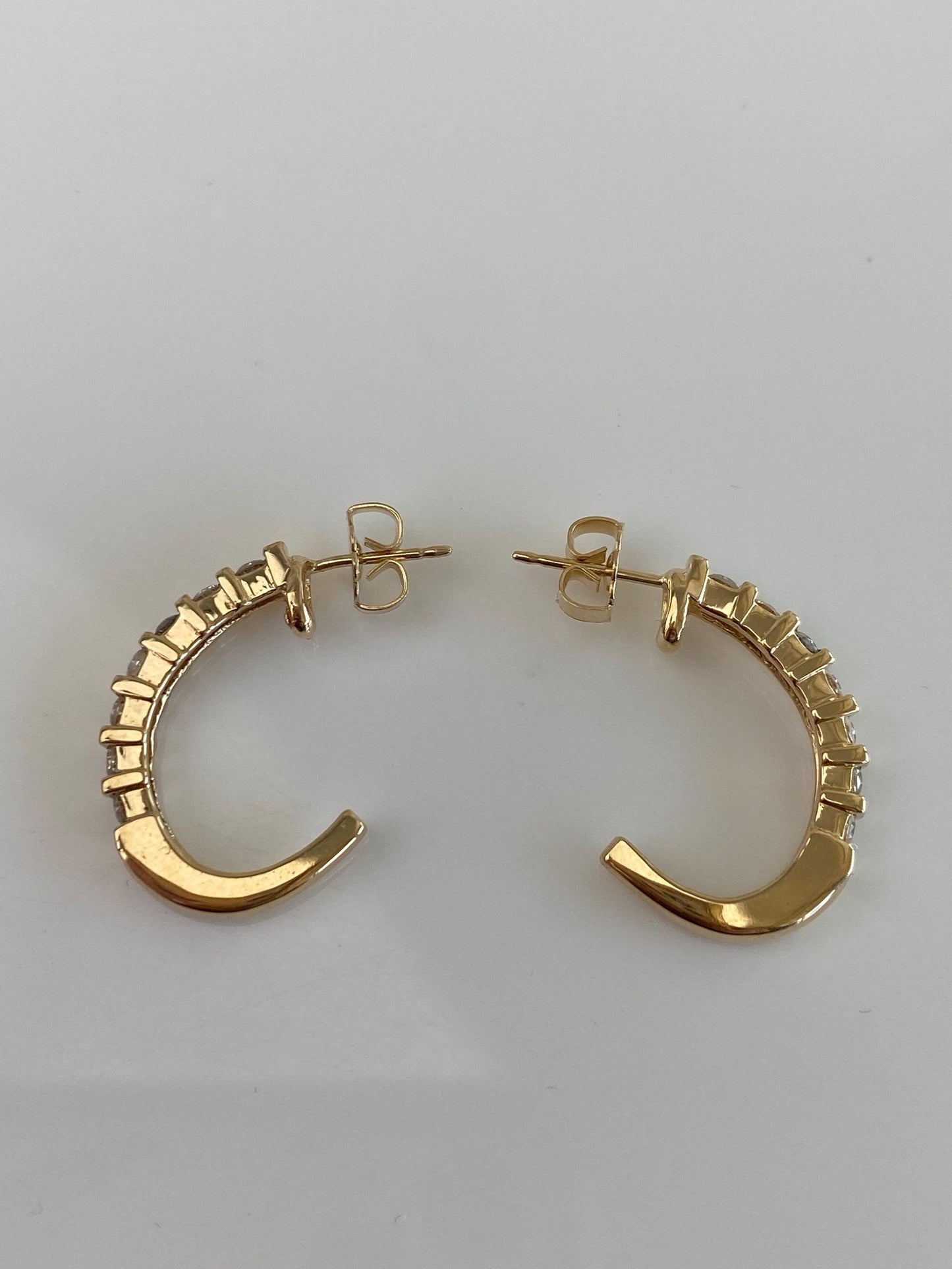 Vintage Solid 14k Yellow Gold Diamond Drop Earrings