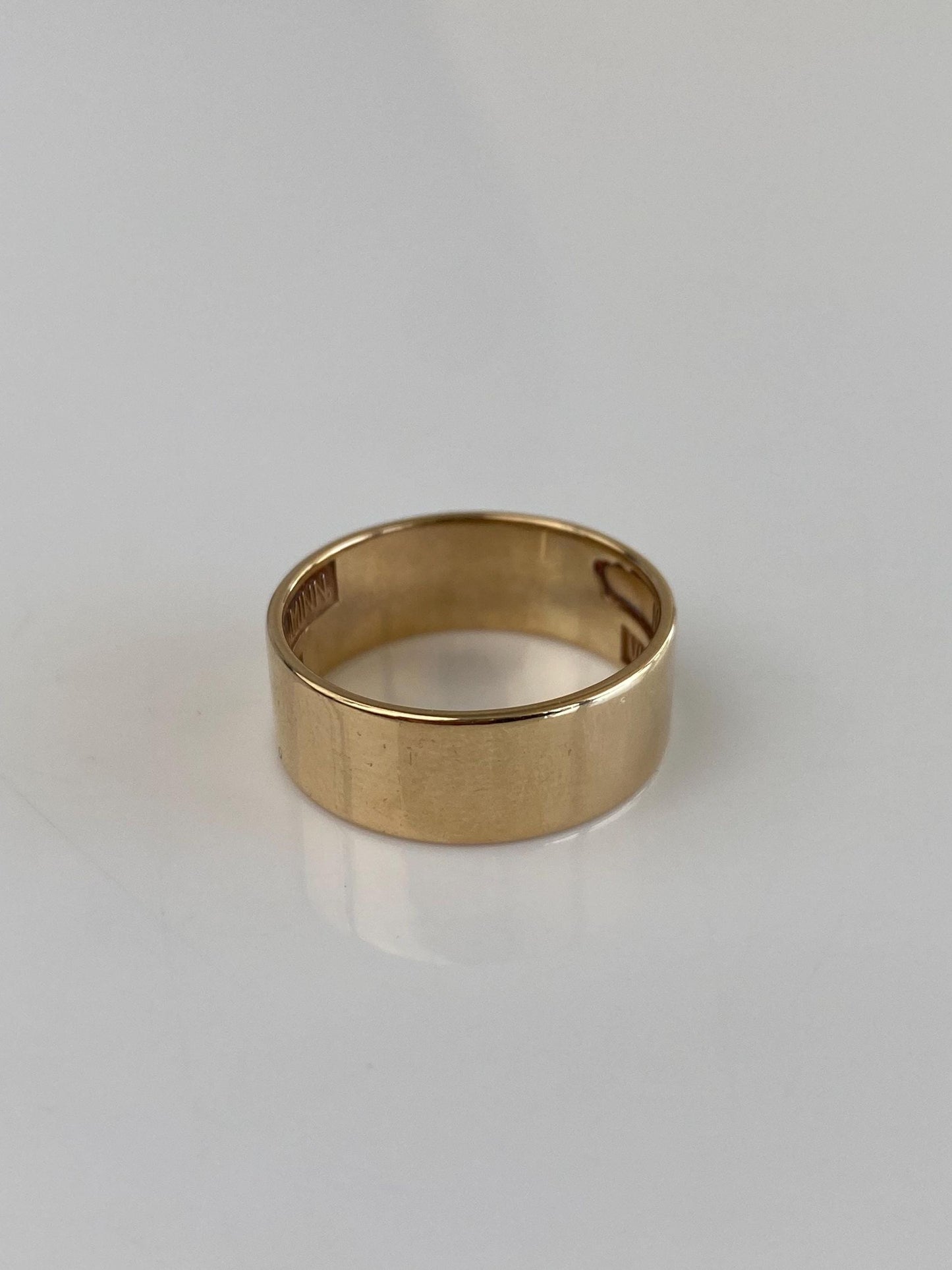 Vintage Solid 14k Yellow Gold Masonic St.Paul Minnesota Straight Edge Ring Band - Size 8.25