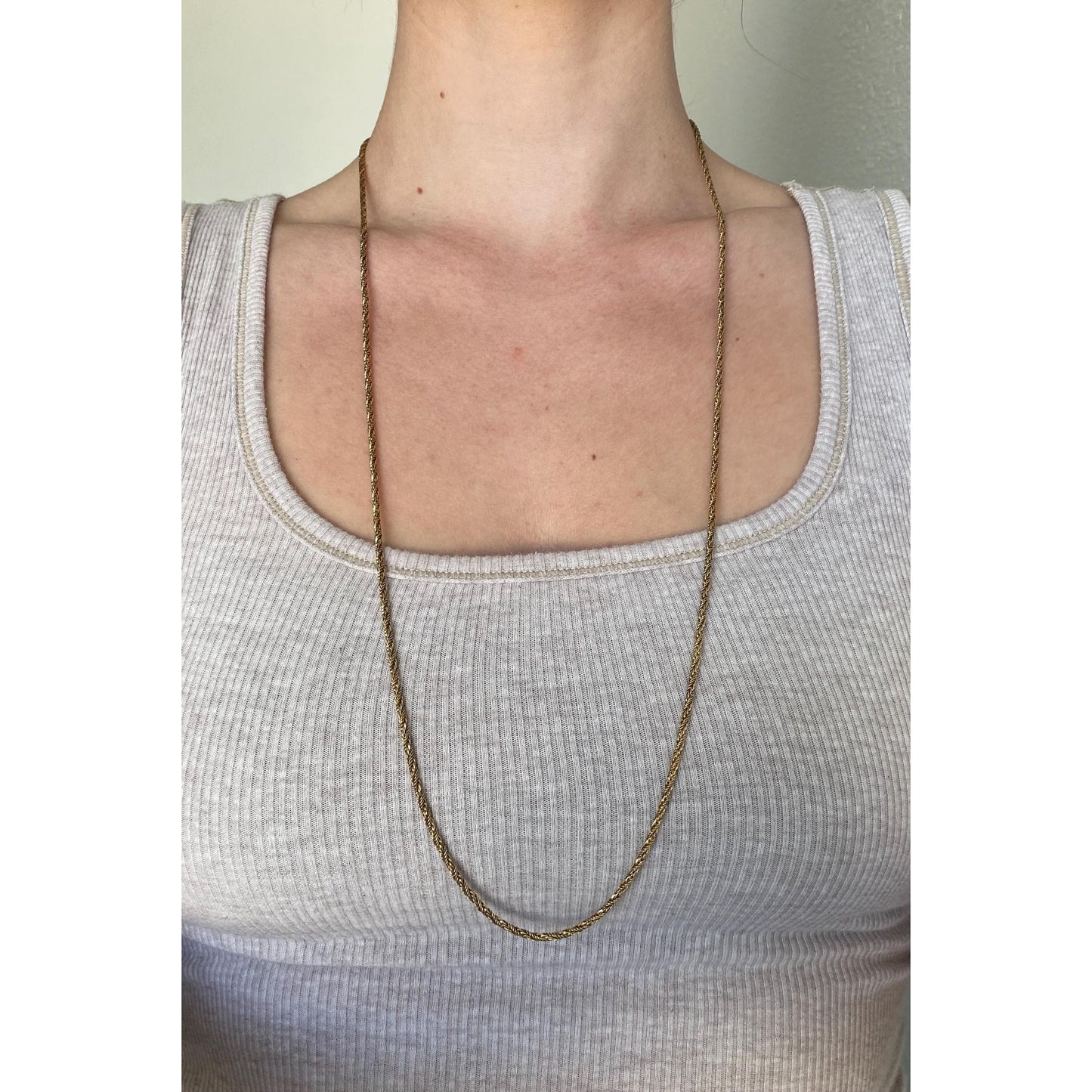 Solid 18k Yellow Gold Chunky Twist Chain Necklace - 31 inches