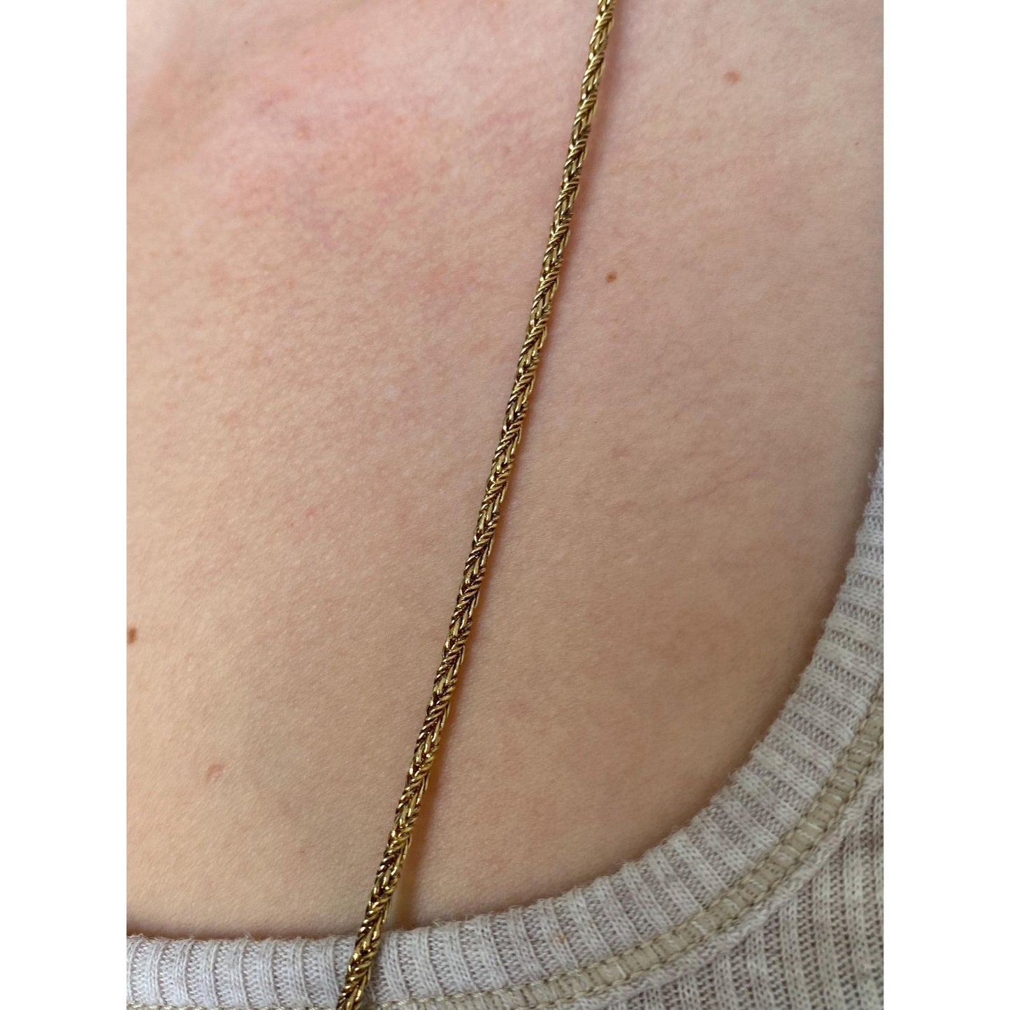 Solid 18k Yellow Gold Chunky Twist Chain Necklace - 31 inches