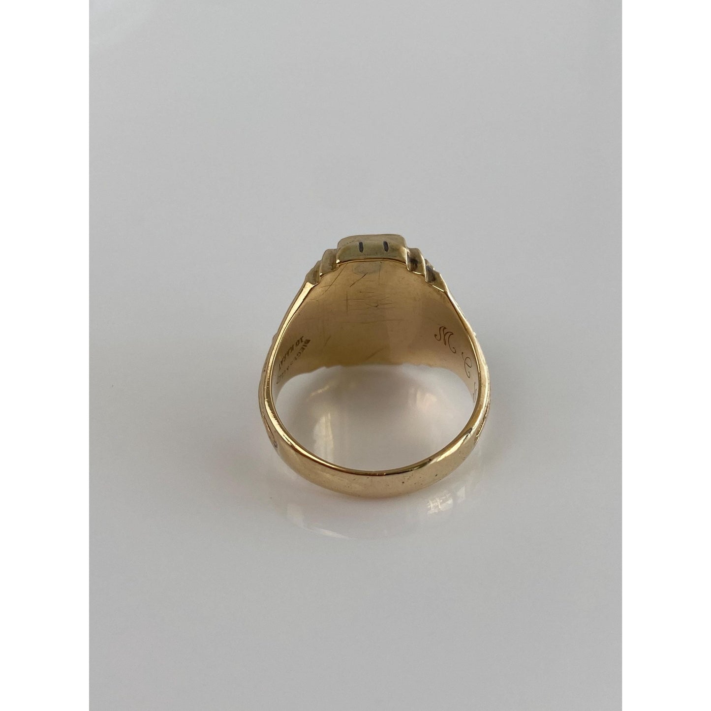 Vintage Solid 10k Yellow Gold Enamel 1949 Class Ring - Size 6.5
