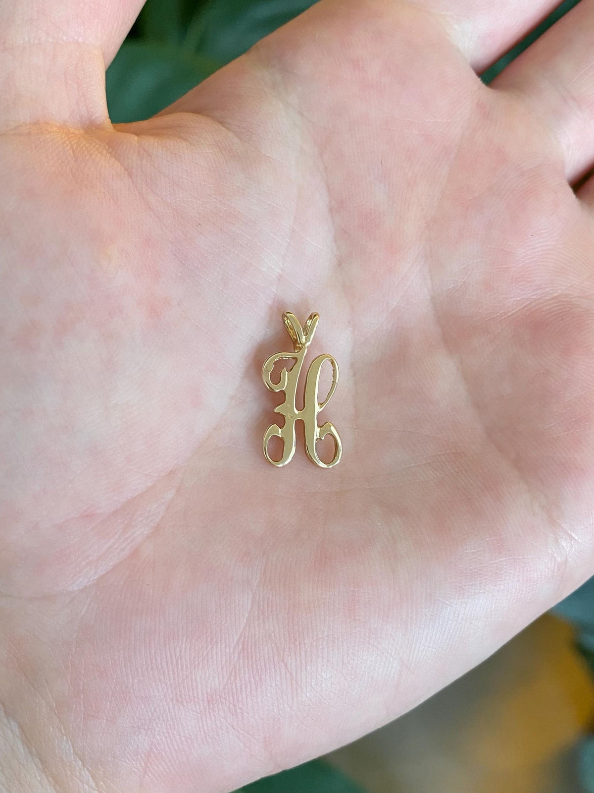 Vintage Solid 14k Yellow Gold Initial 'H' Charm