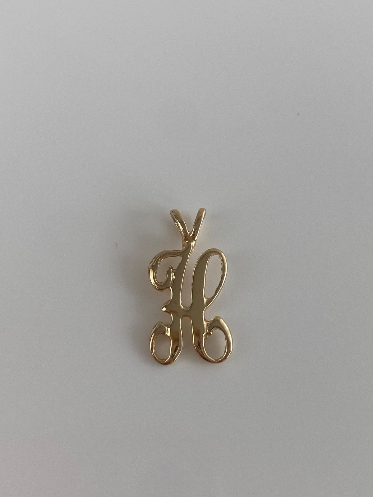 Vintage Solid 14k Yellow Gold Initial 'H' Charm