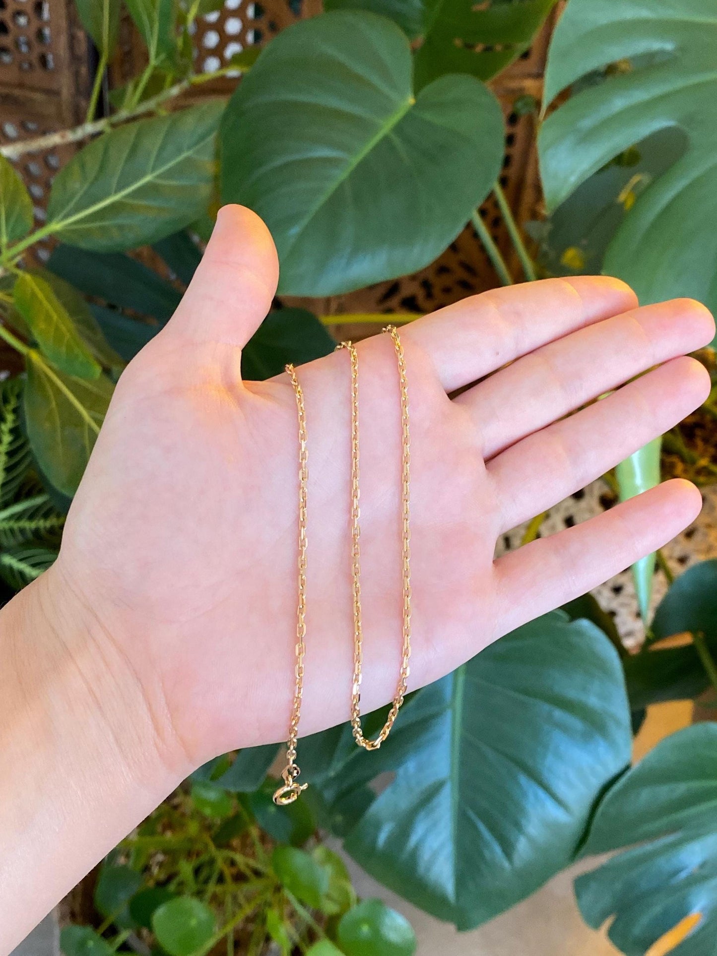 Vintage Solid 14k Yellow Gold Biker Link Chain Necklace - 16.25 inches
