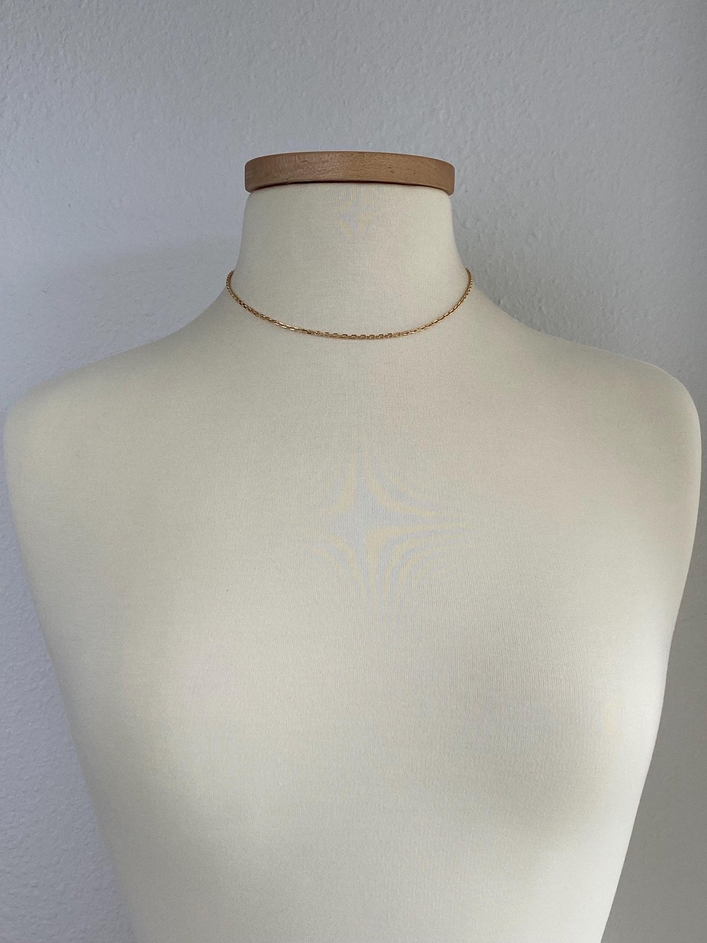 Vintage Solid 14k Yellow Gold Biker Link Chain Necklace - 16.25 inches