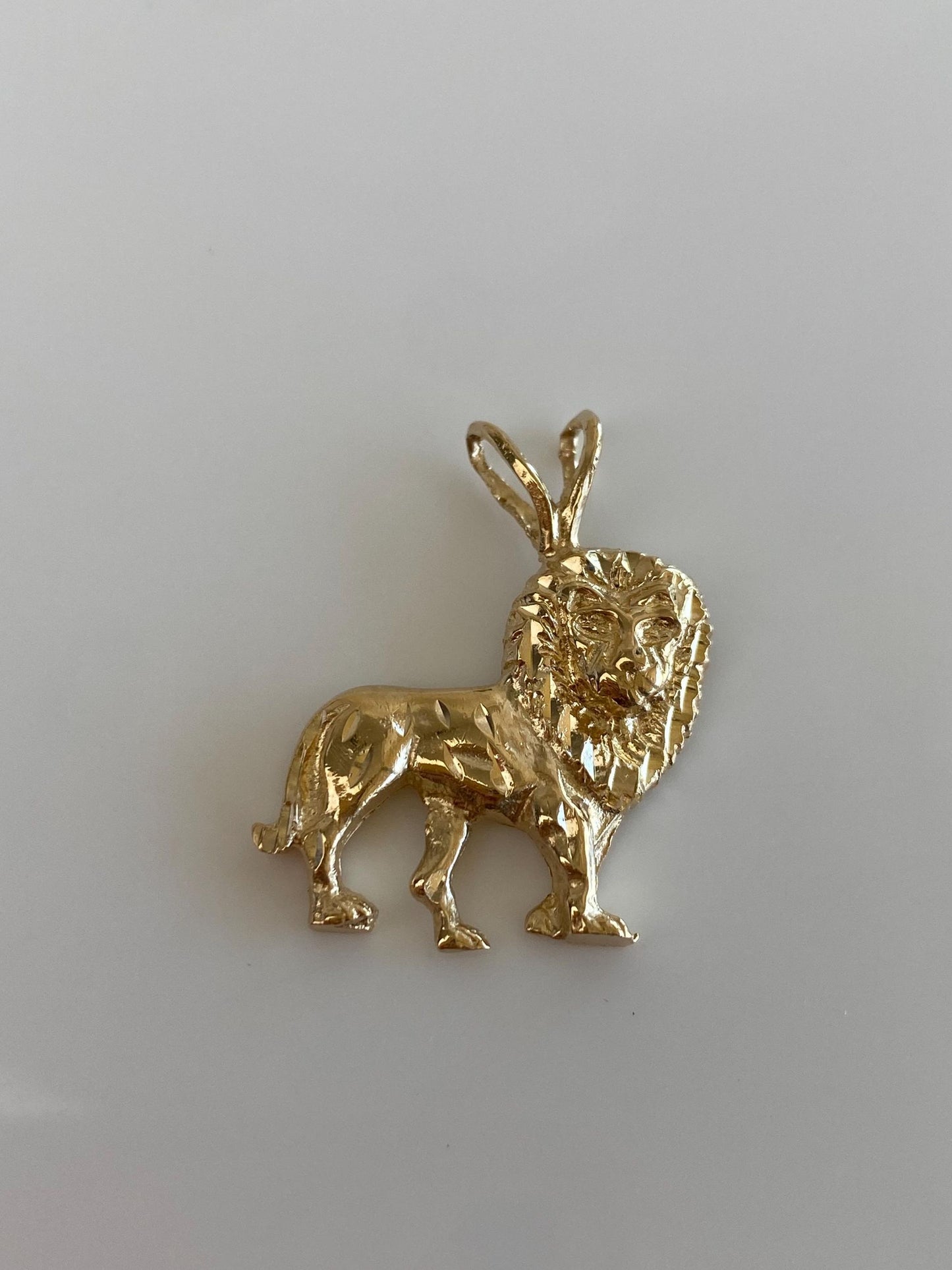 Vintage Solid 14k Yellow Gold Lion Charm
