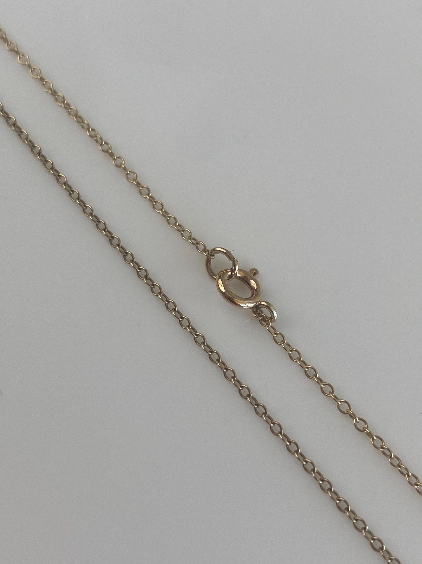 Vintage Solid 9k Yellow Gold Dainty Cable Chain Necklace - 16.75 inches