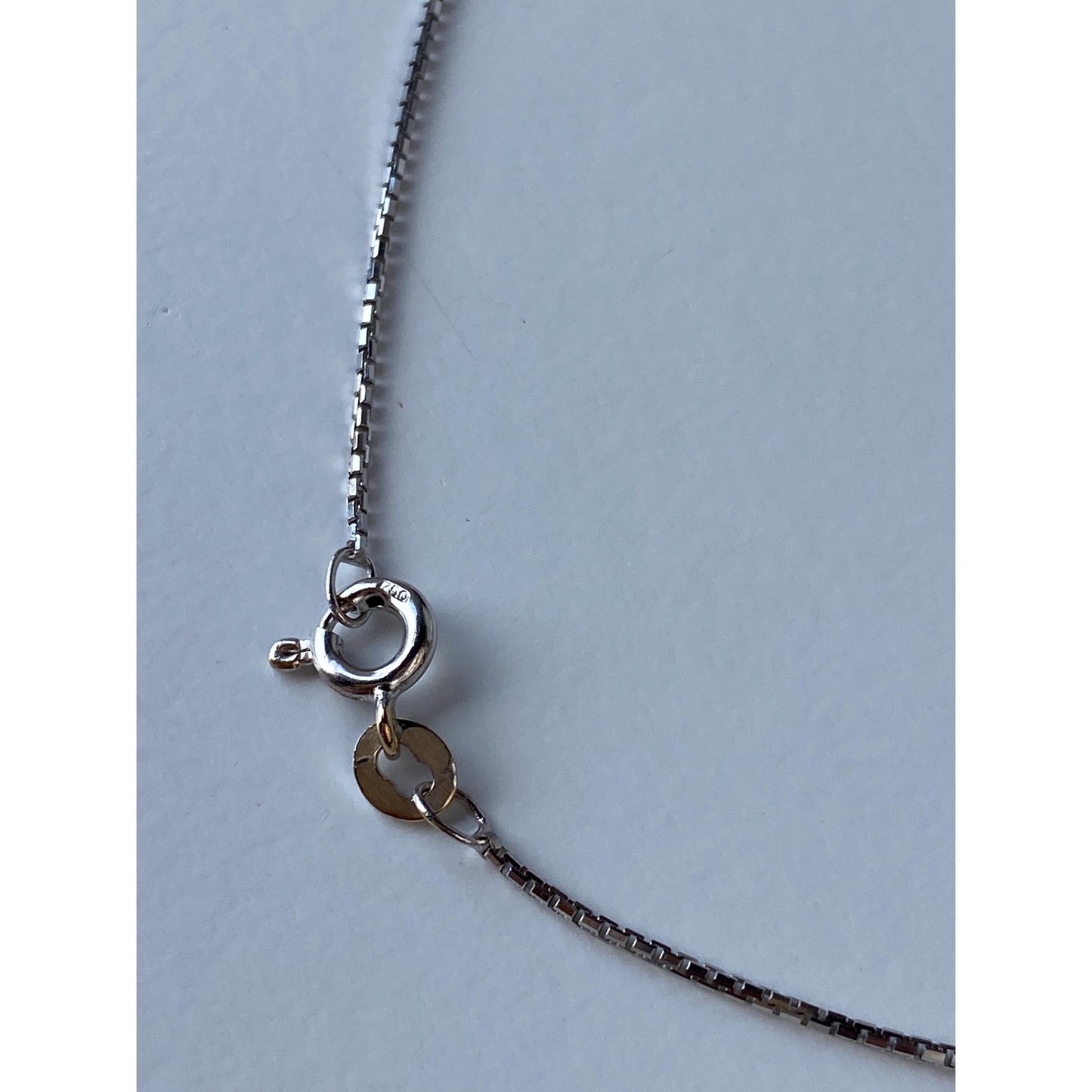 Vintage Solid 18k White Gold Box Chain Necklace - 17.75 inches